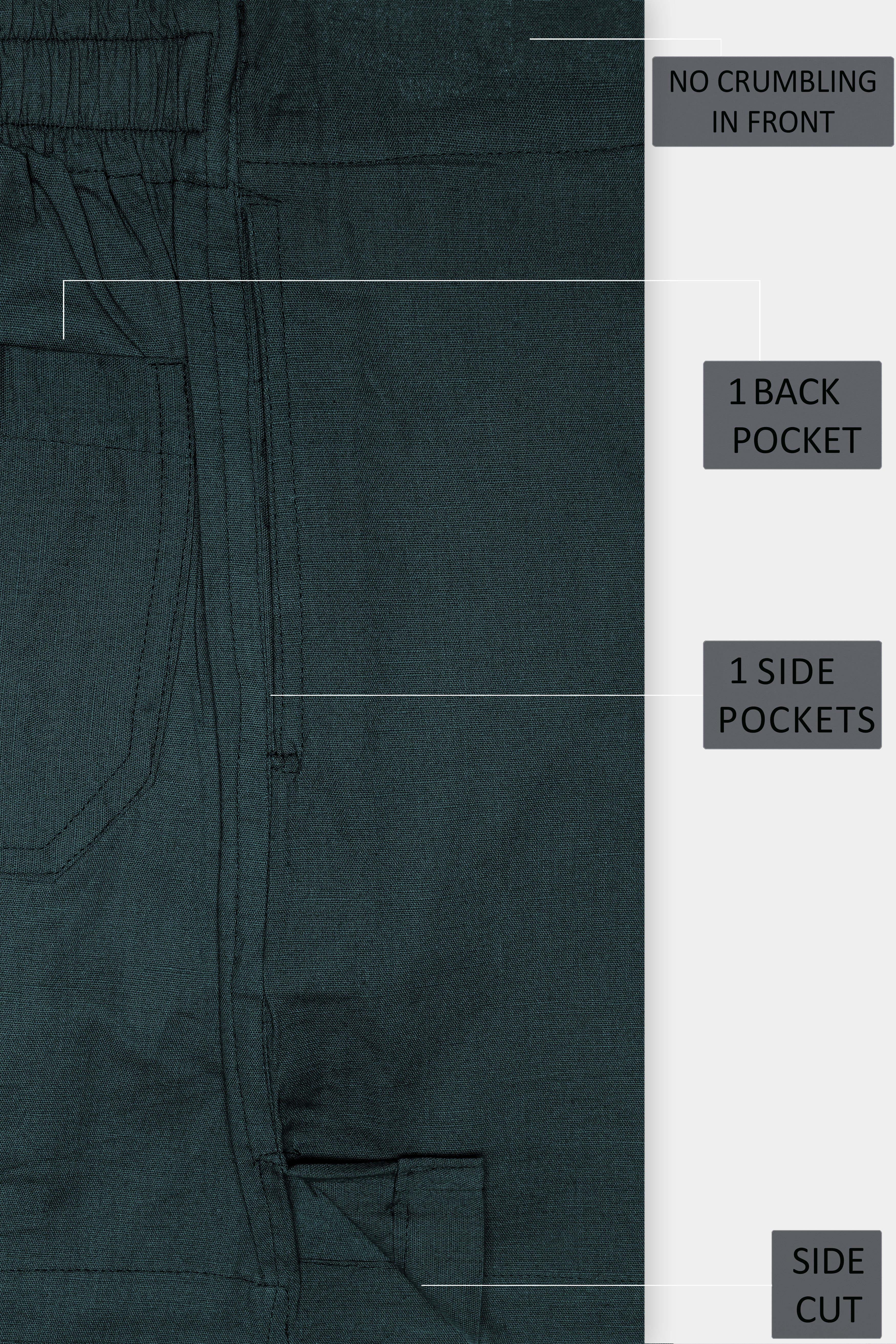 Botanic Bliss-Everglade Green Solid Super Soft Luxurious Linen Boxer
