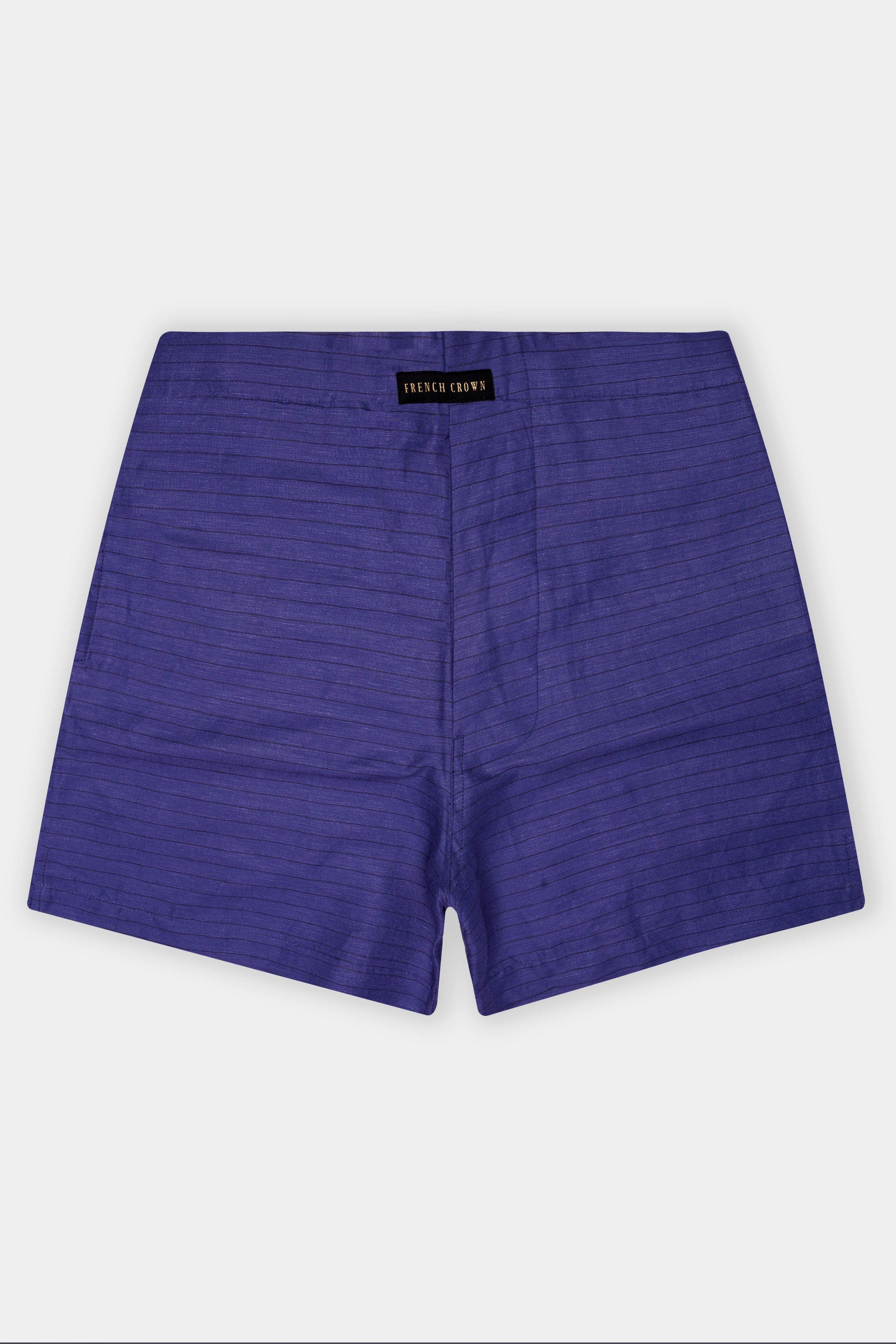 Midnight-Jacarta Blue Striped Chambray Premium Cotton Boxer