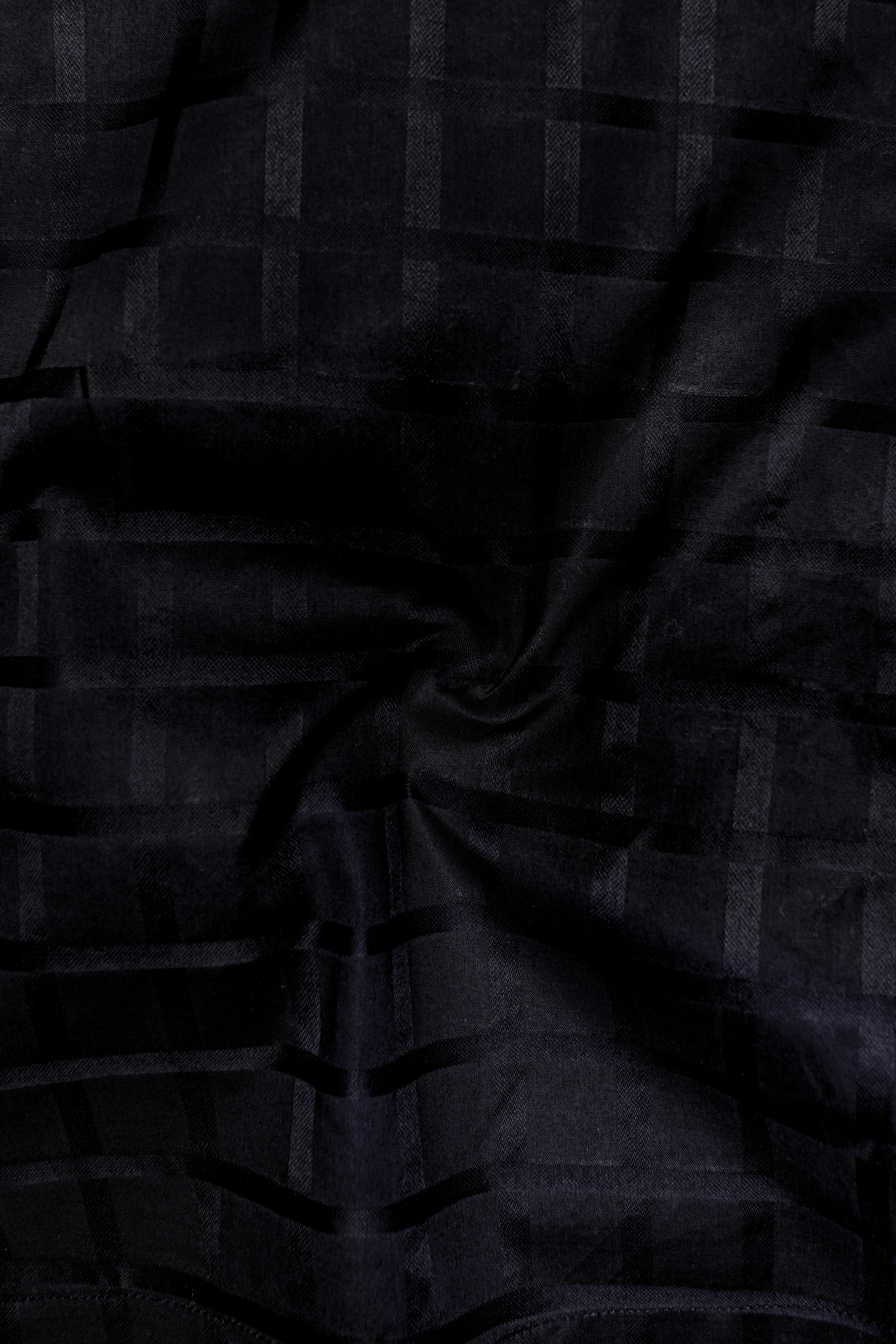 Shadow-Jade Black Plaid Jacquard Premium Cotton Boxer