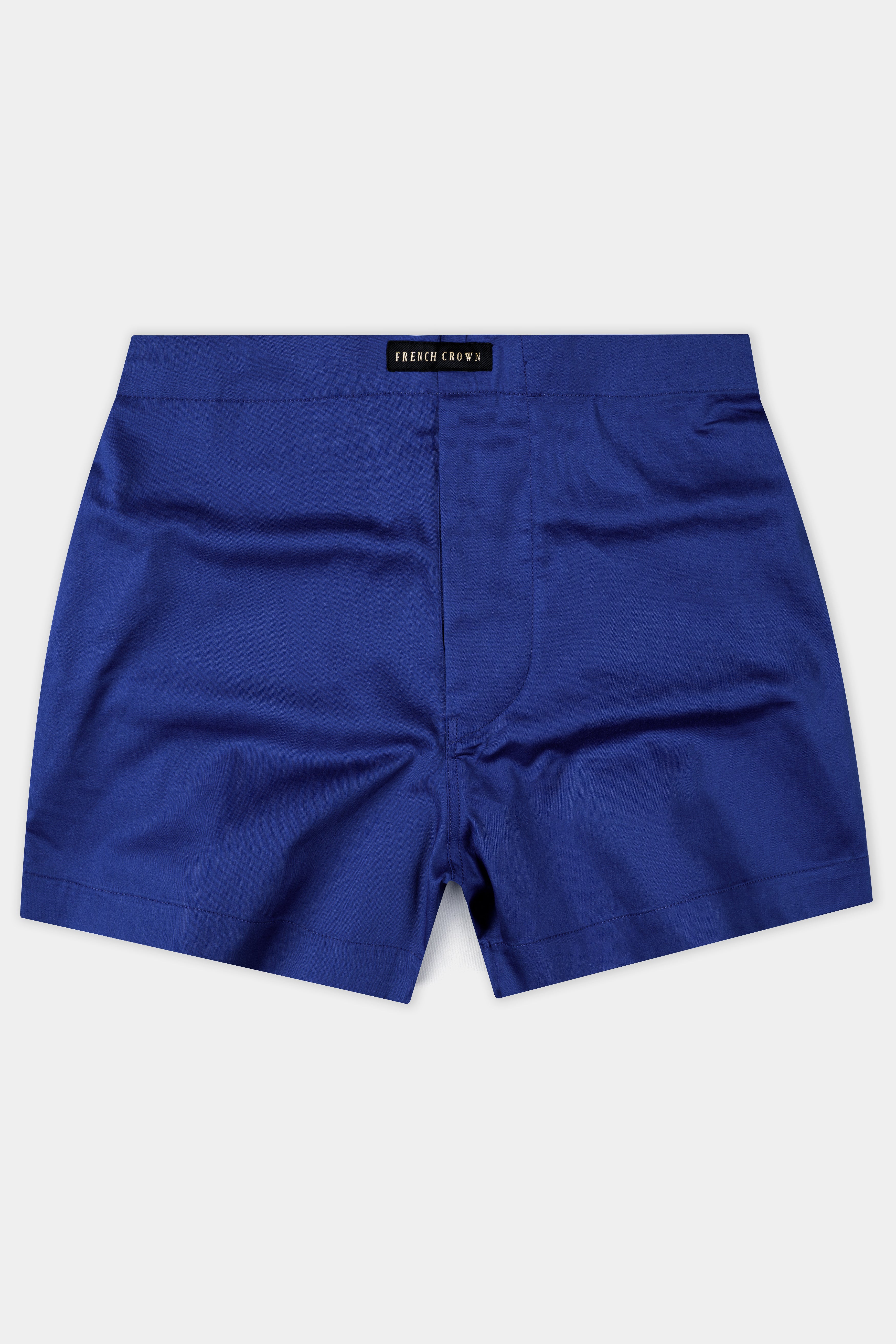 Rhino Blue Solid Subtle Sheen Super Soft Premium Cotton Boxer