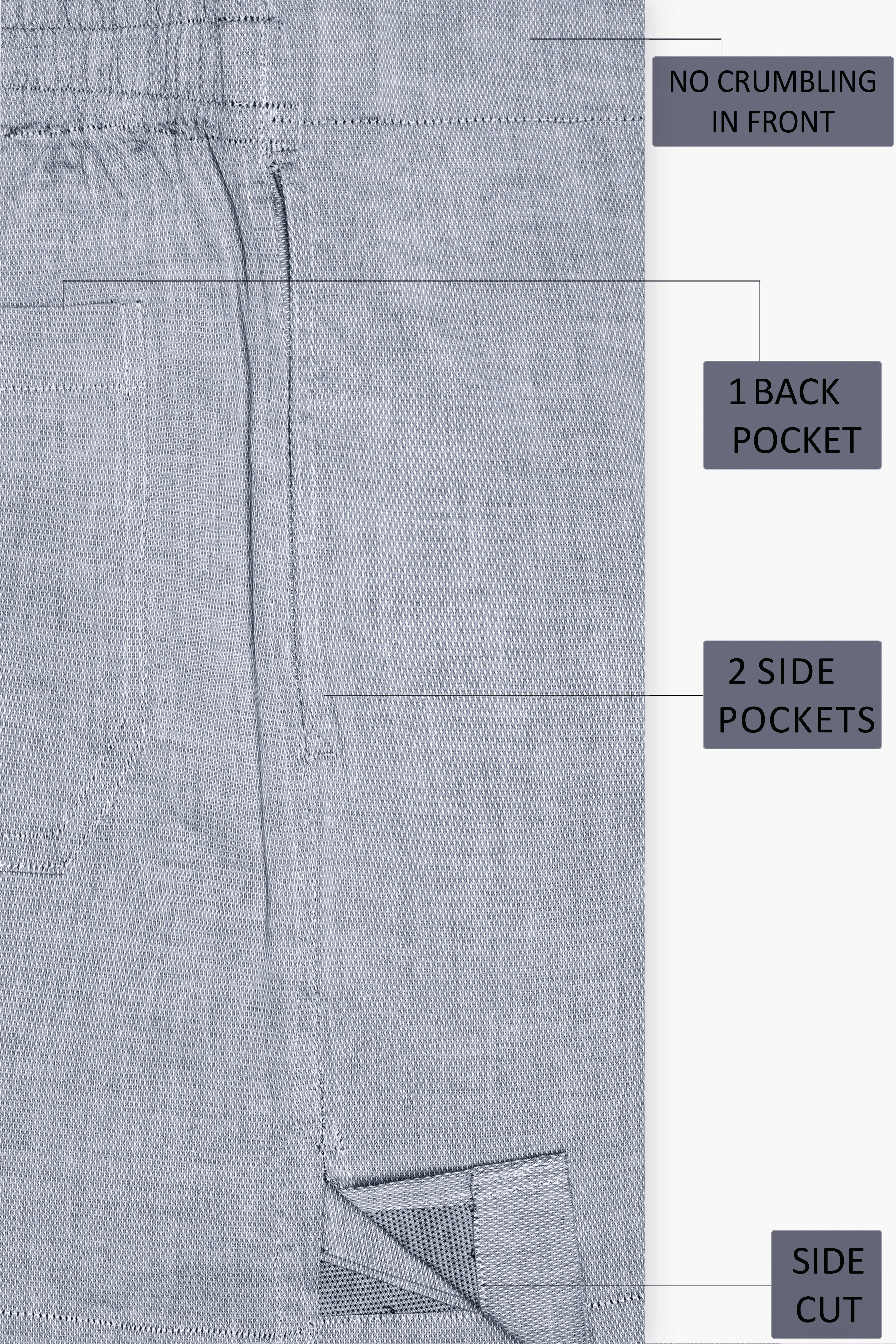 Spun Pearl Gray Dobby Textured Premium Giza Cotton Boxer