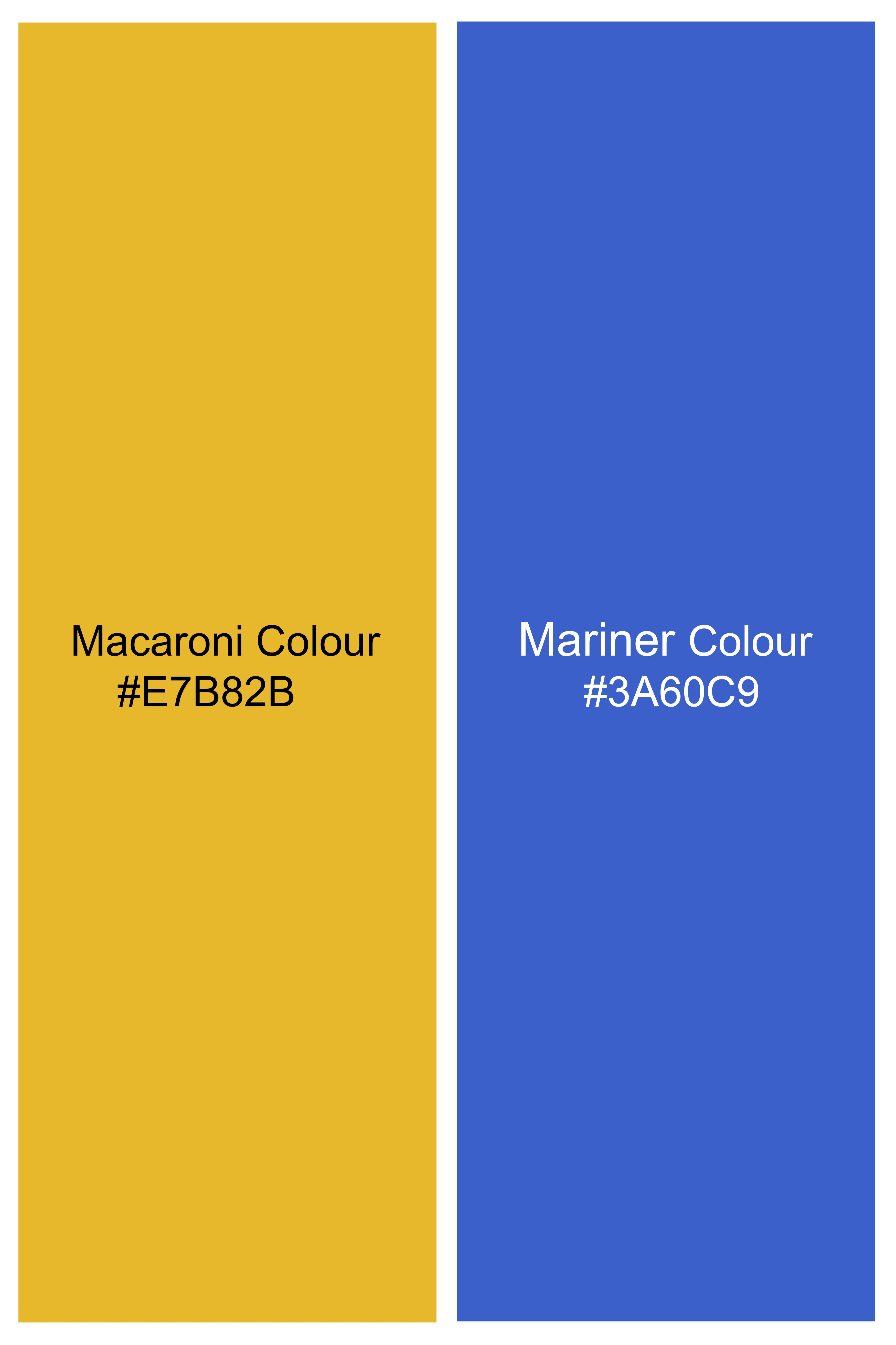 Macaroni Yellow And Mariner Blue Plaid Premium Giza Cotton Boxer