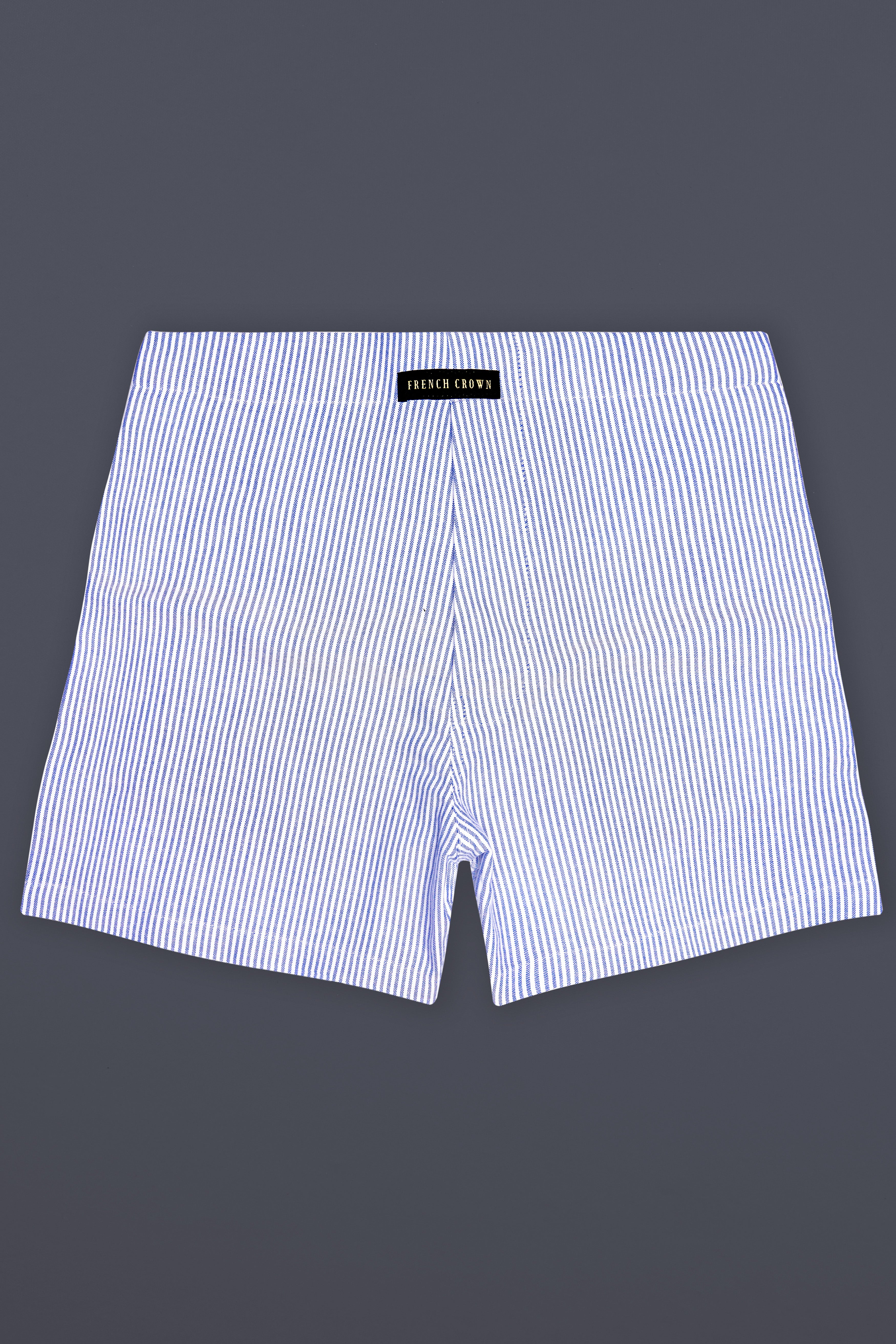 Carolina Blue And Bright White Stripes Oxford Premium Cotton Boxer
