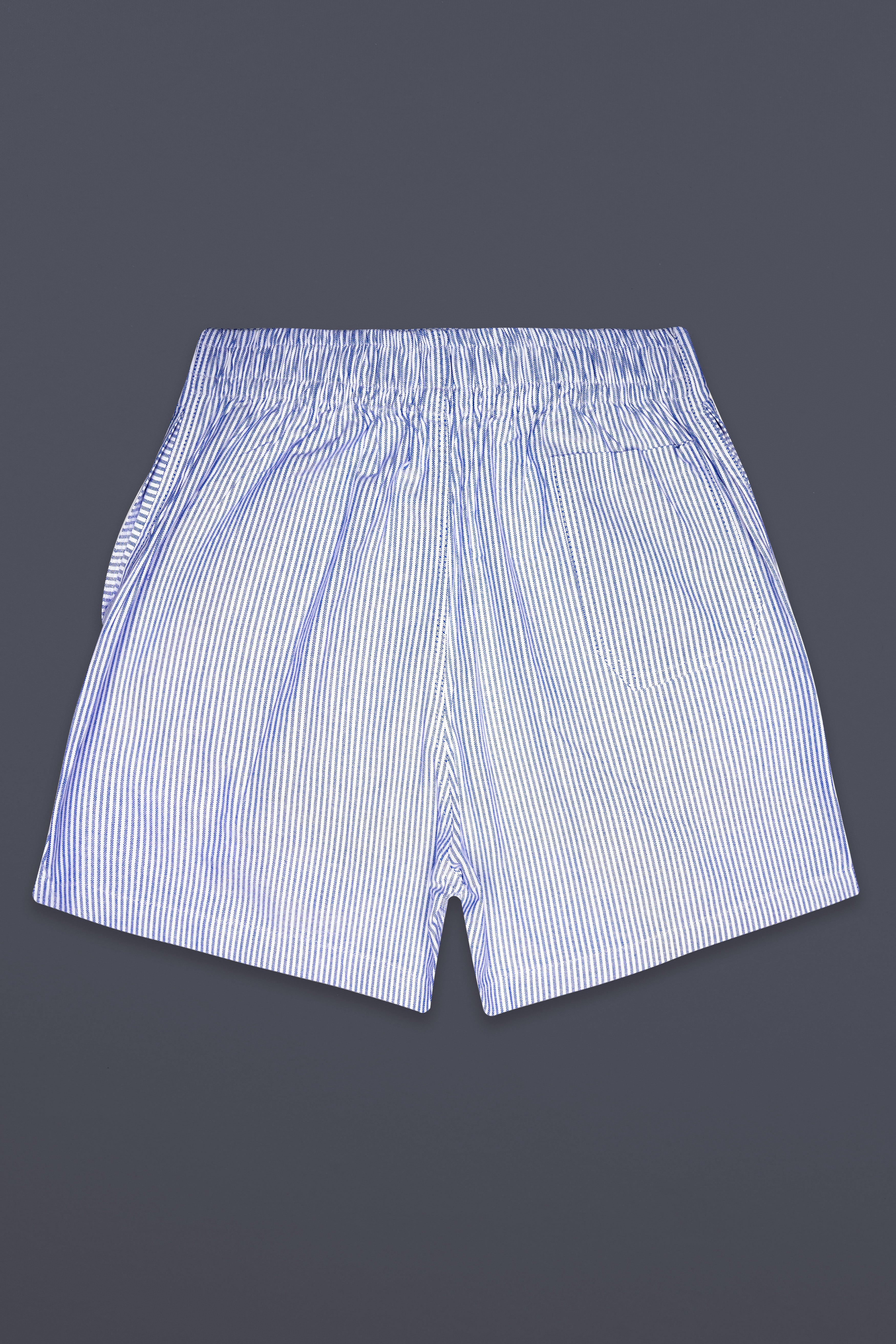 Carolina Blue And Bright White Stripes Oxford Premium Cotton Boxer