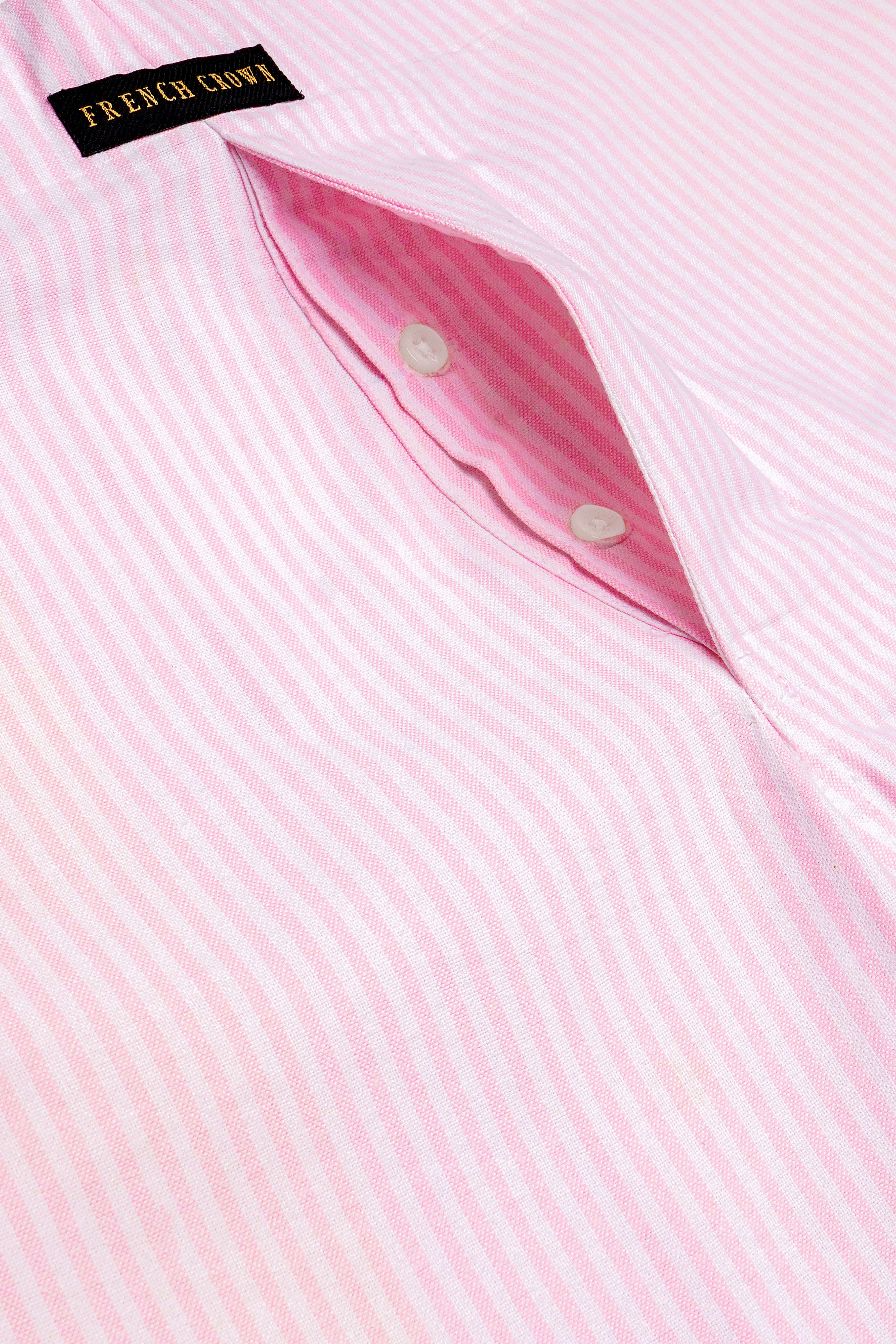 Carnation Pink And Bright White Striped Oxford Premium Cotton Boxer