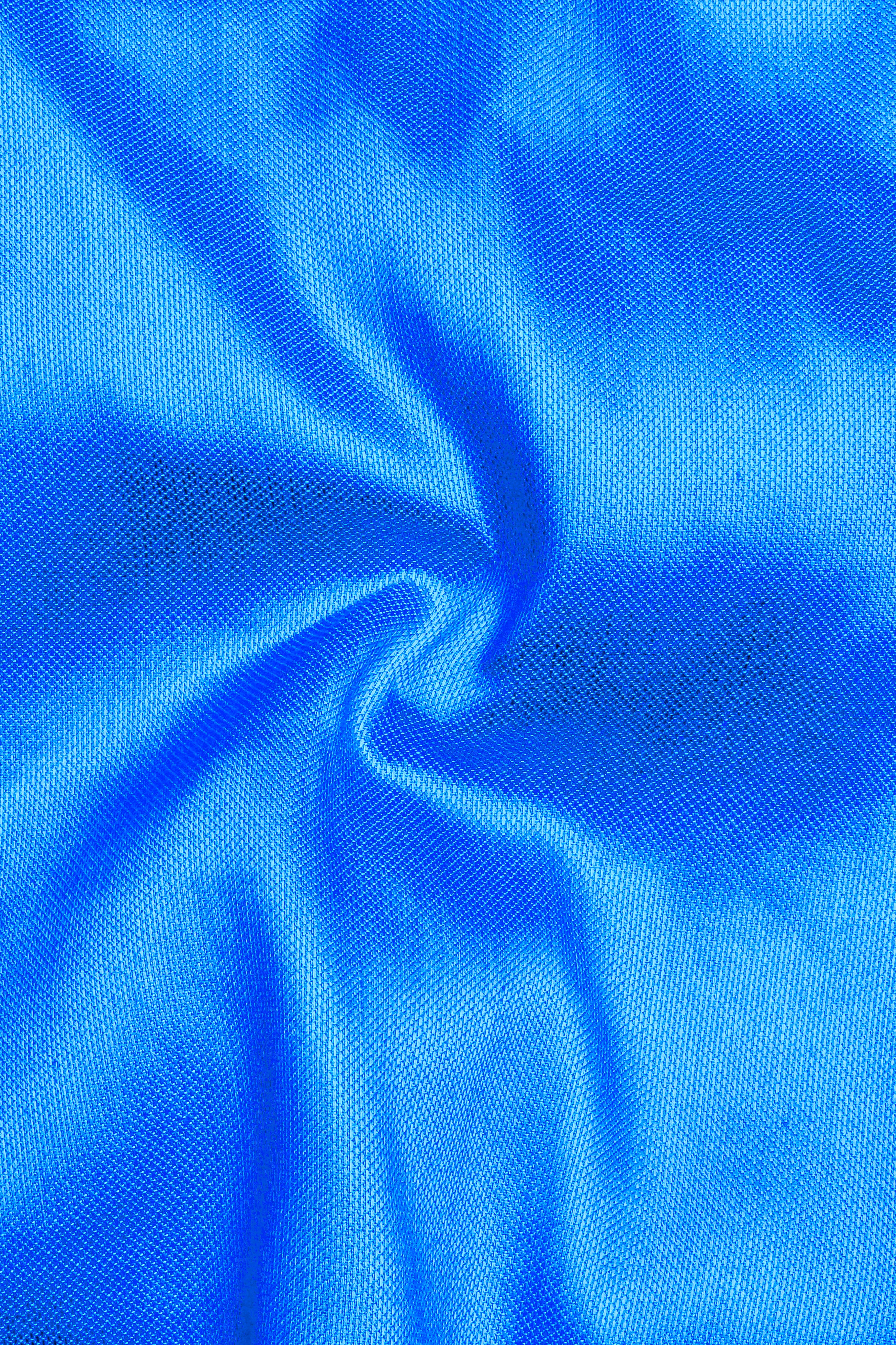 Azure Blue Solid Dobby Textured Premium Giza Cotton Boxer