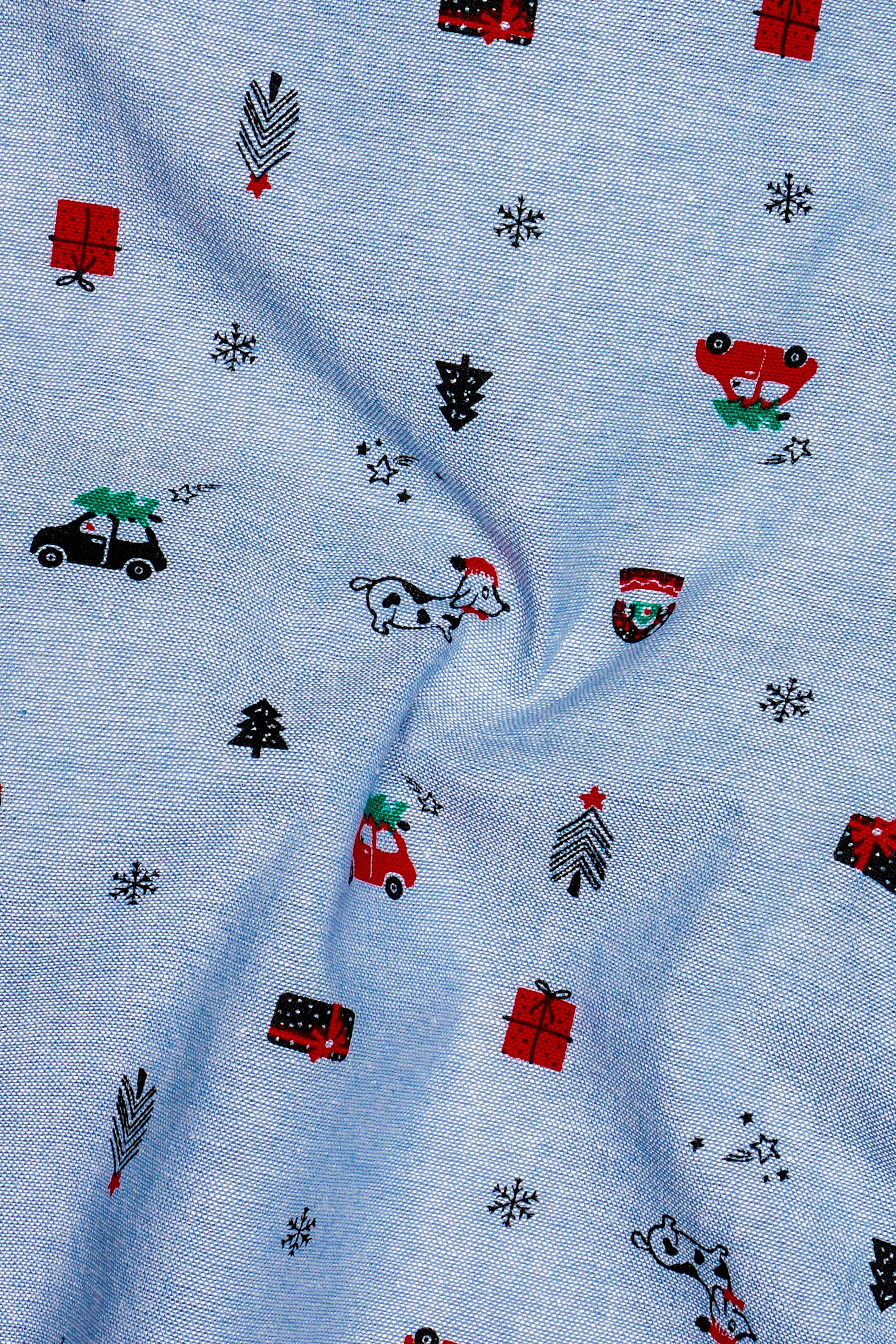 Nepal Blue christmas Printed Oxford Premium Cotton Boxer