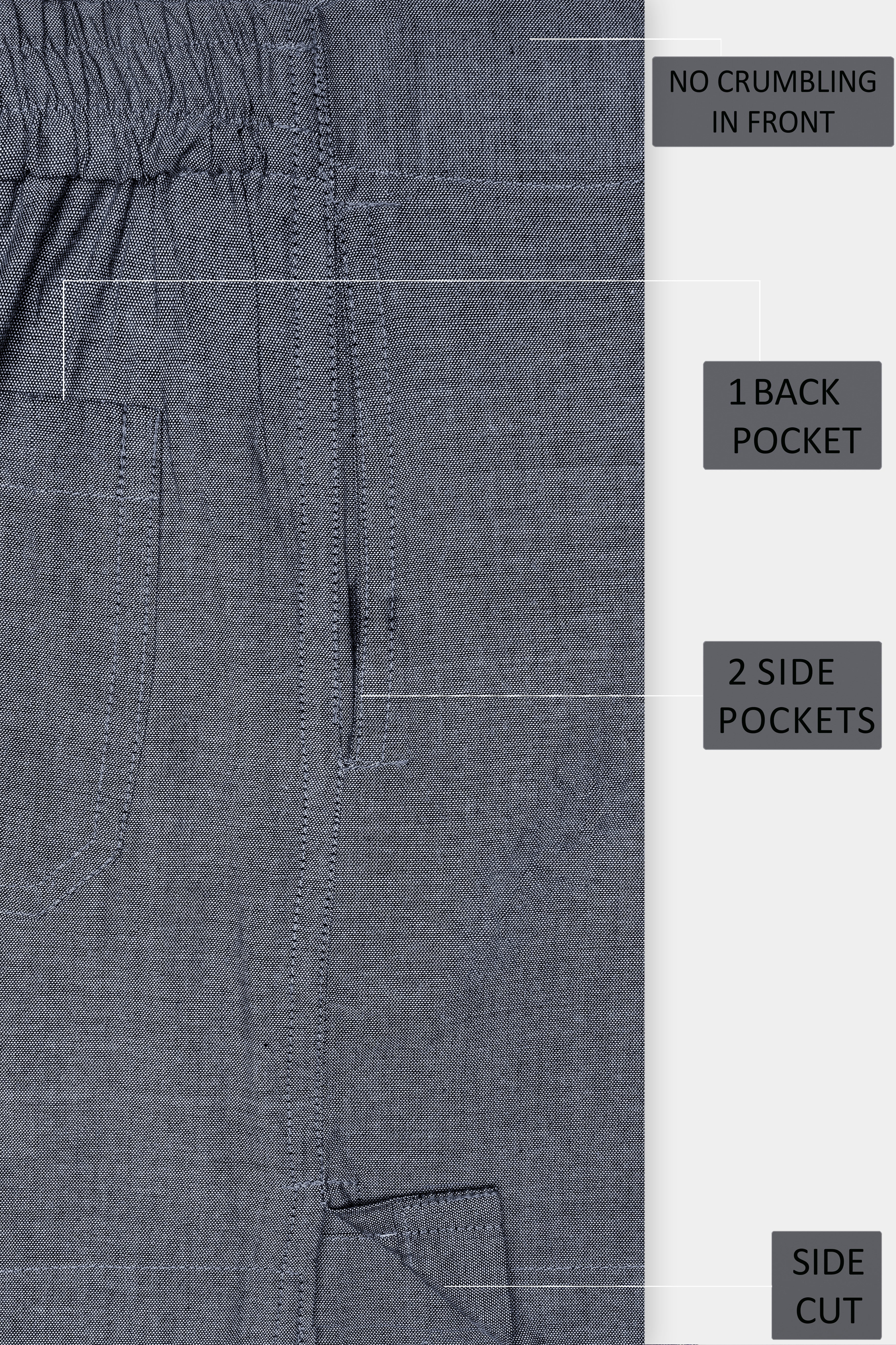 Ashen-Comet Gray Textured Oxford Premium Cotton Boxer