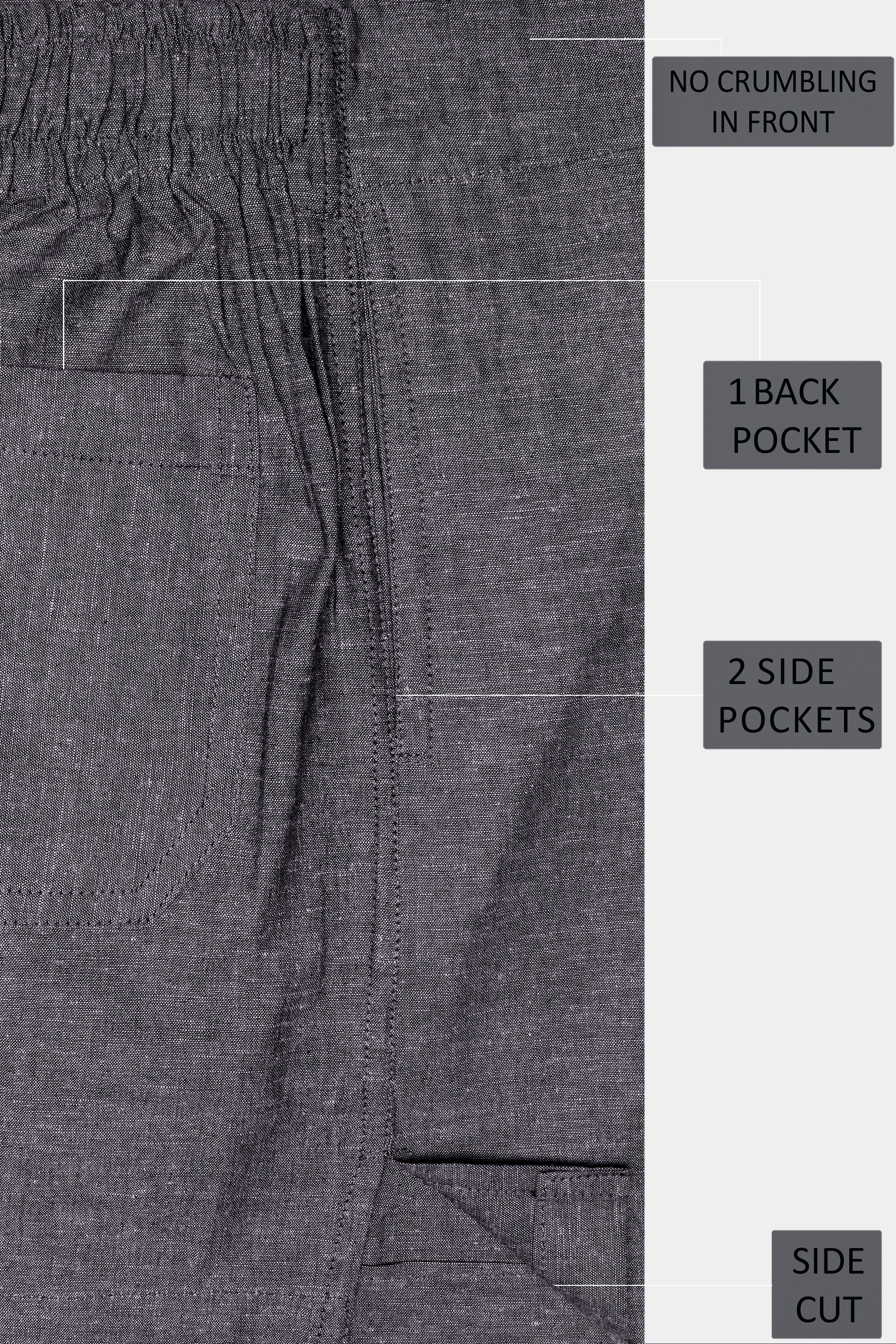 Tactyl-Ironside Gray Textured Super Soft Luxurious Linen Boxer