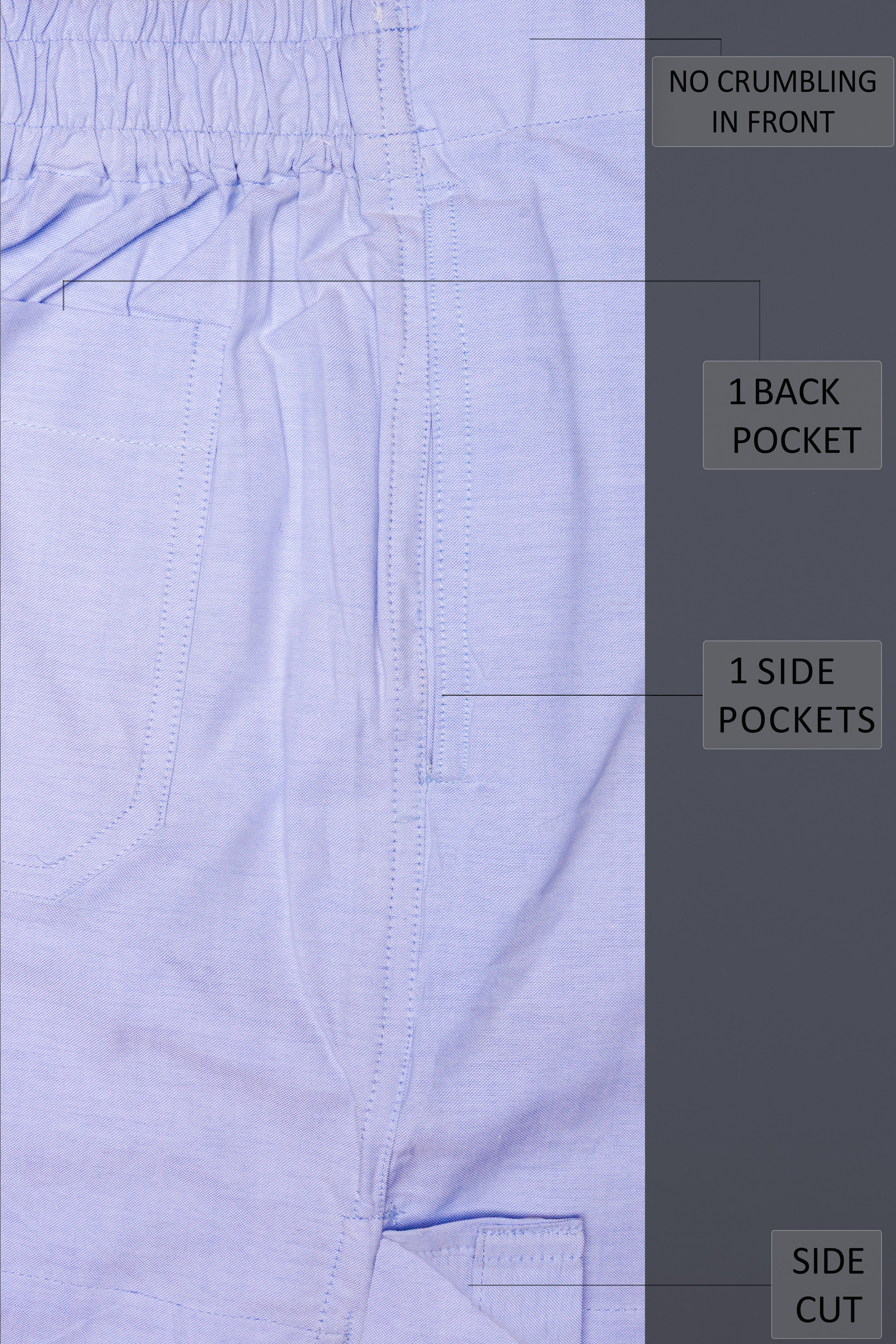 Mistiq-Perano Blue Solid Oxford Premium Cotton Boxer