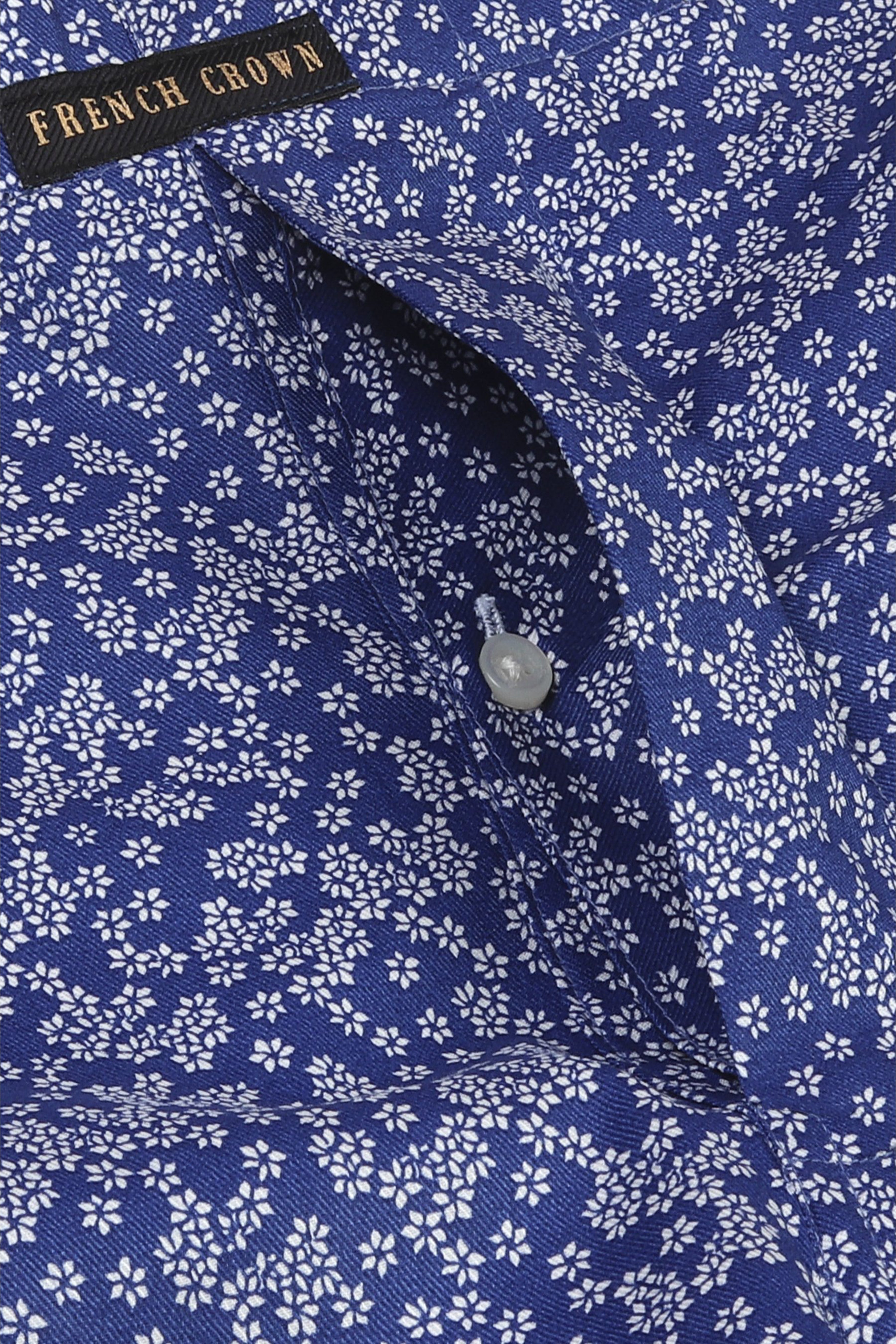 Blue Micro Flowers Printed Super Soft Premium Cotton Boxer