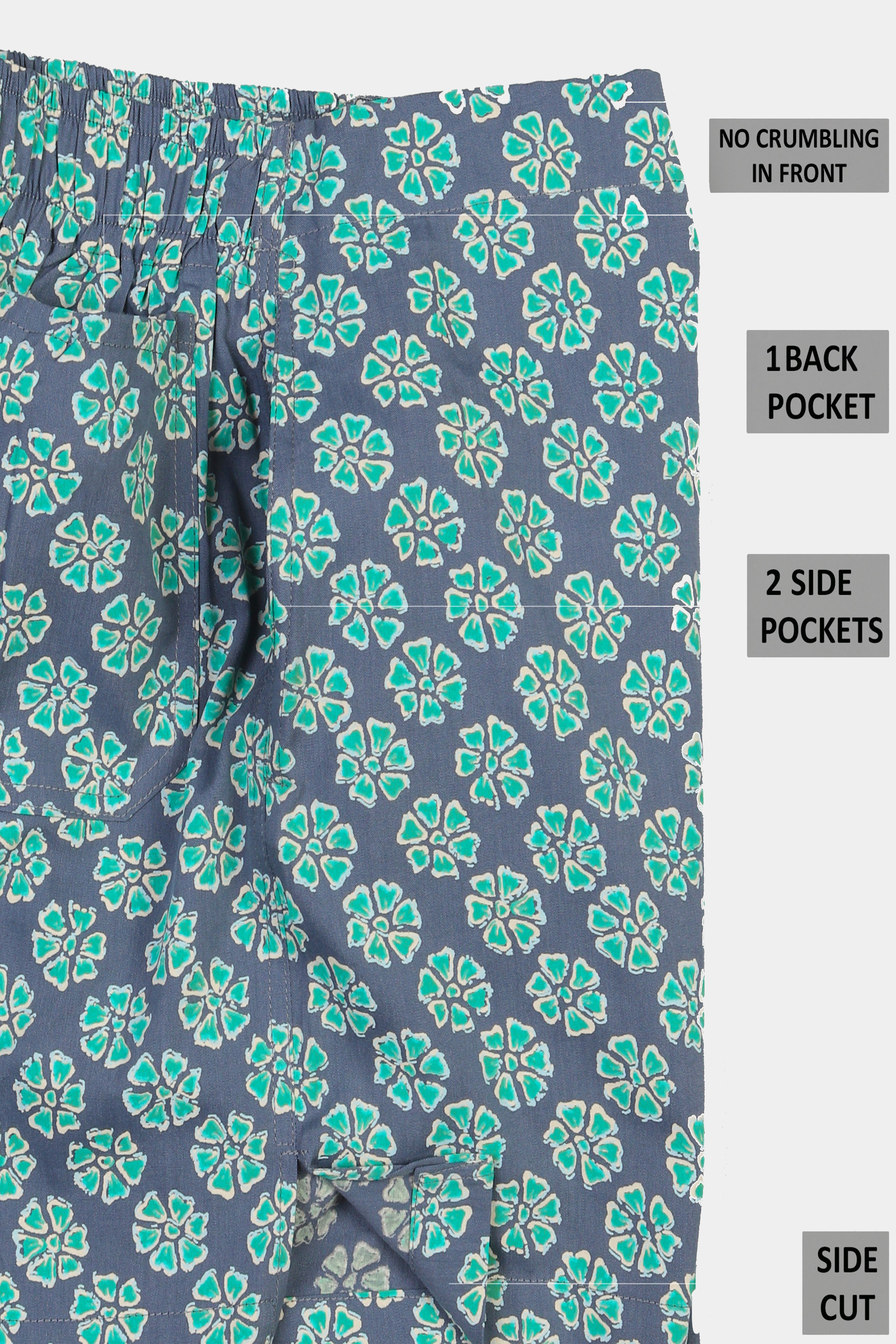 Grey Flower Printed Premium Super Soft Cotton Boxer