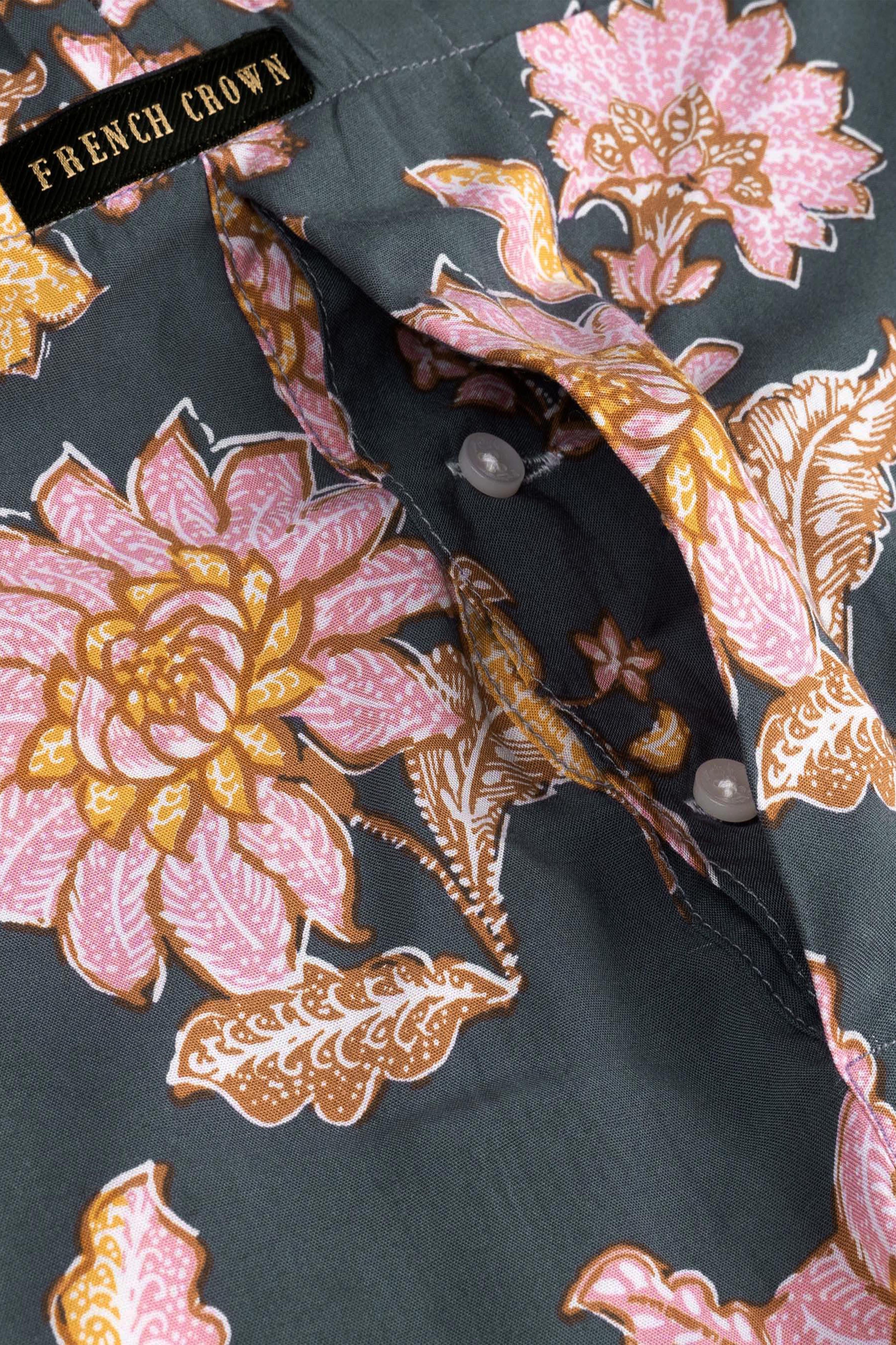 Atomic Gray Floral Printed Premium Tencel Boxer