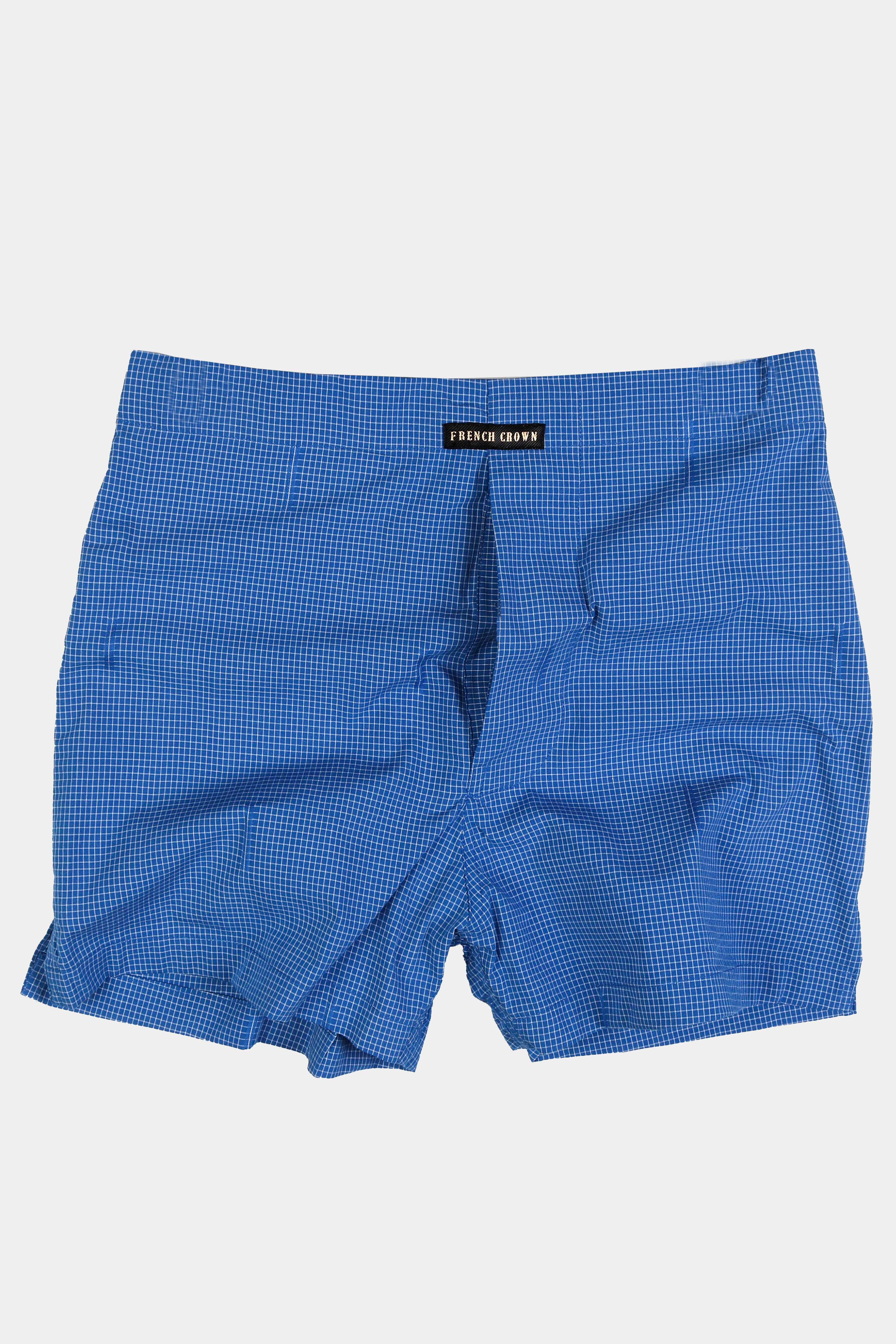 Blue Micro Windowpane Premium Cotton Boxer