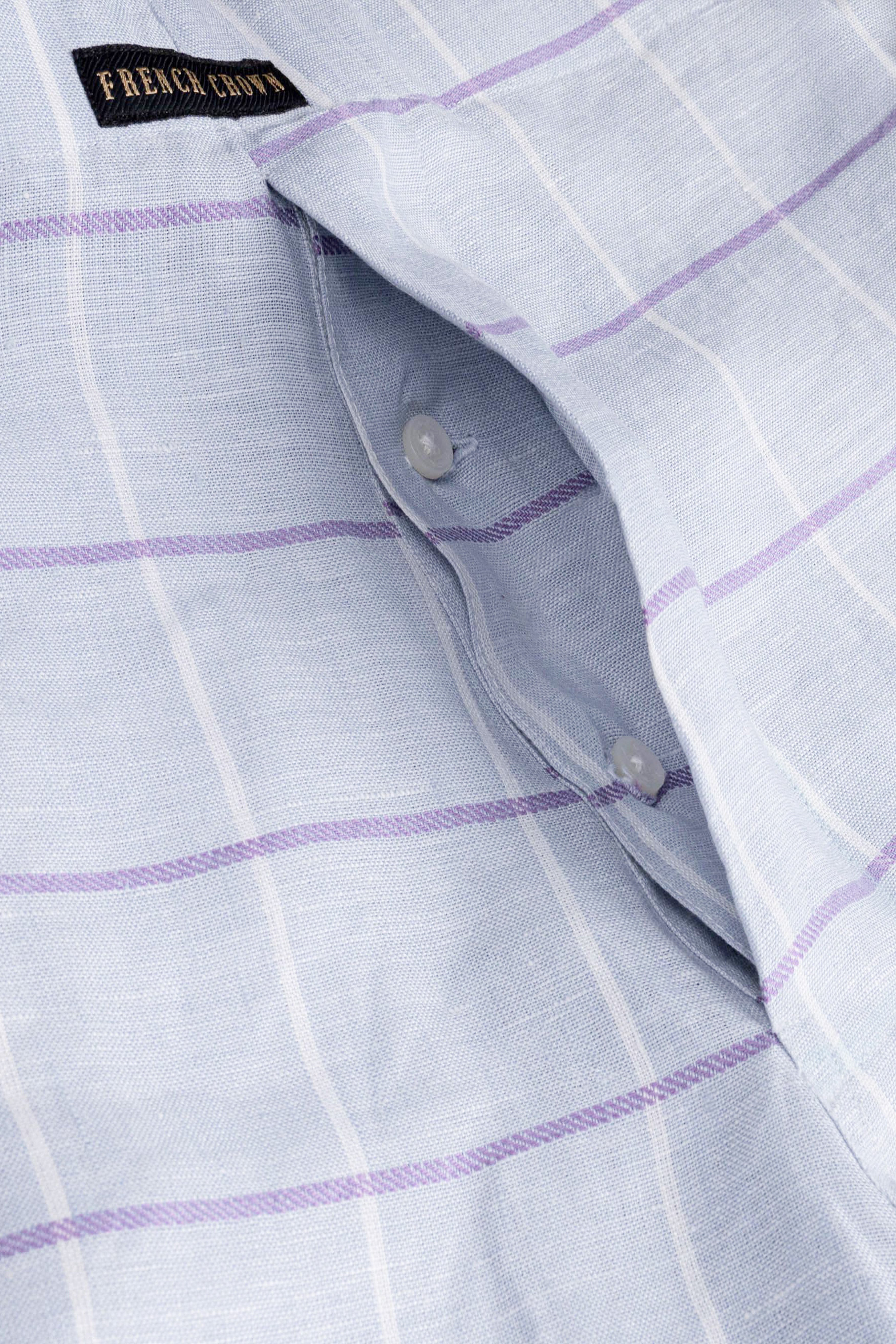 Downriver Blue Plaid Luxurious Linen Boxer