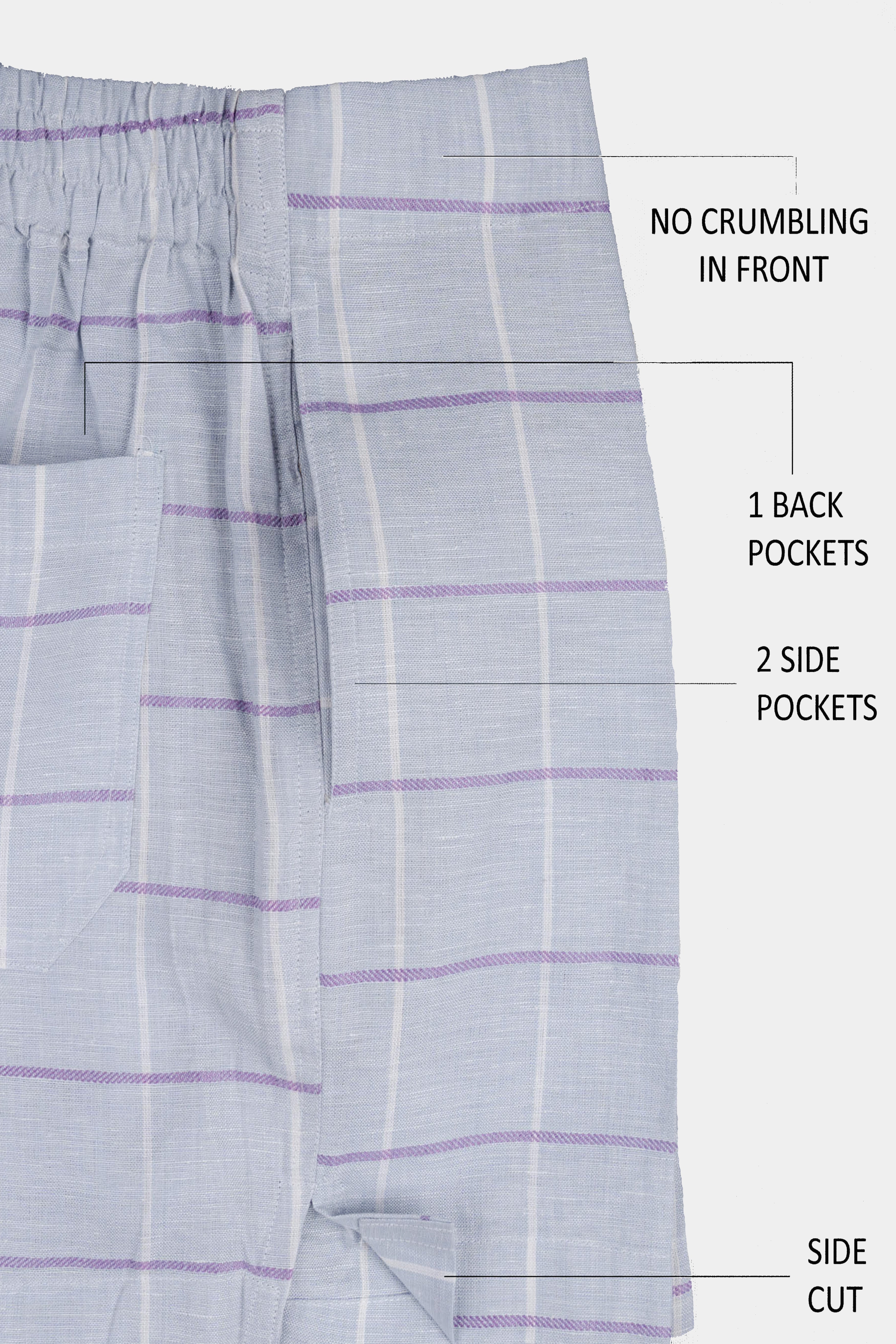 Downriver Blue Plaid Luxurious Linen Boxer
