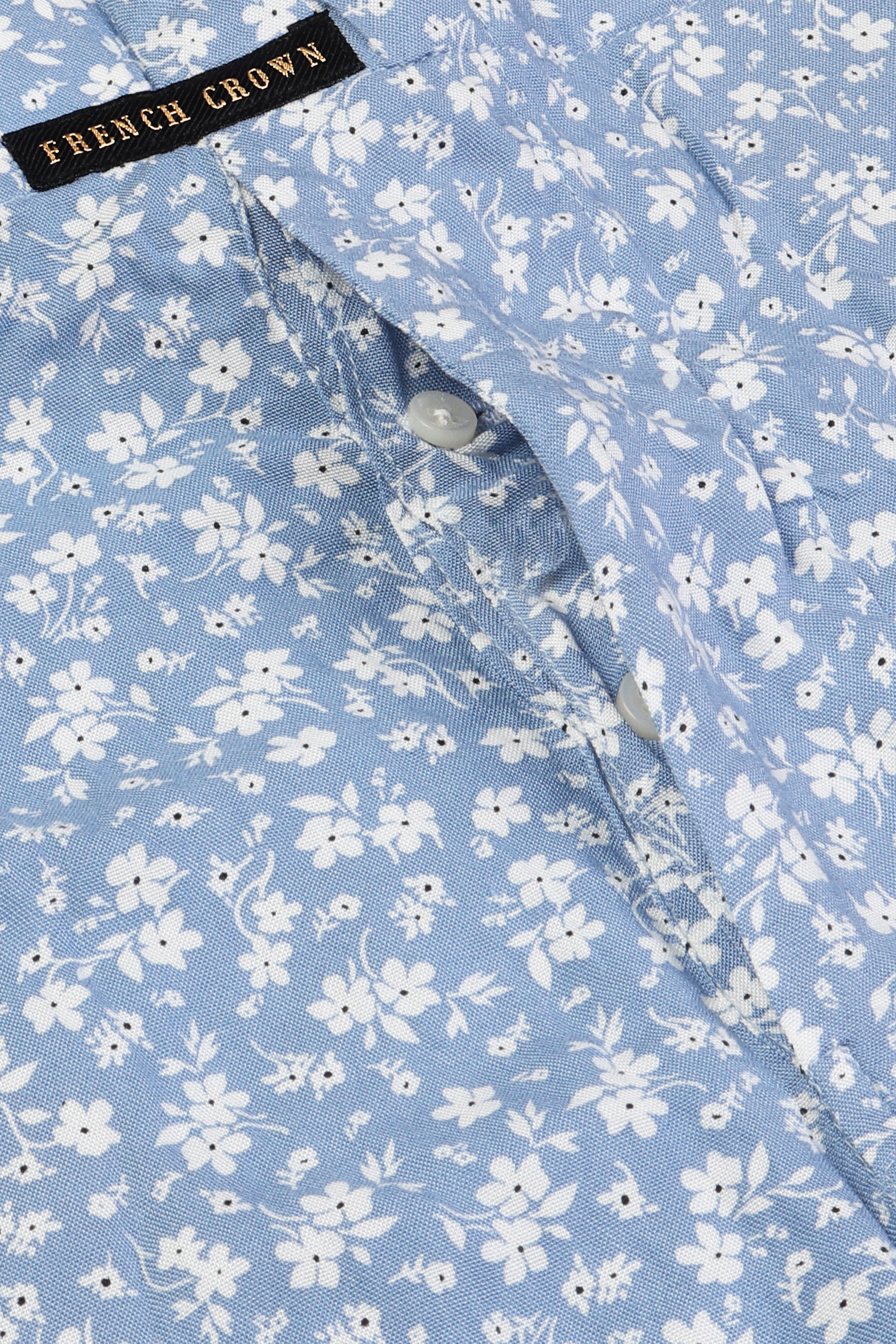 Sky Blue Micro Flowers Printed Premium Tencel Boxer