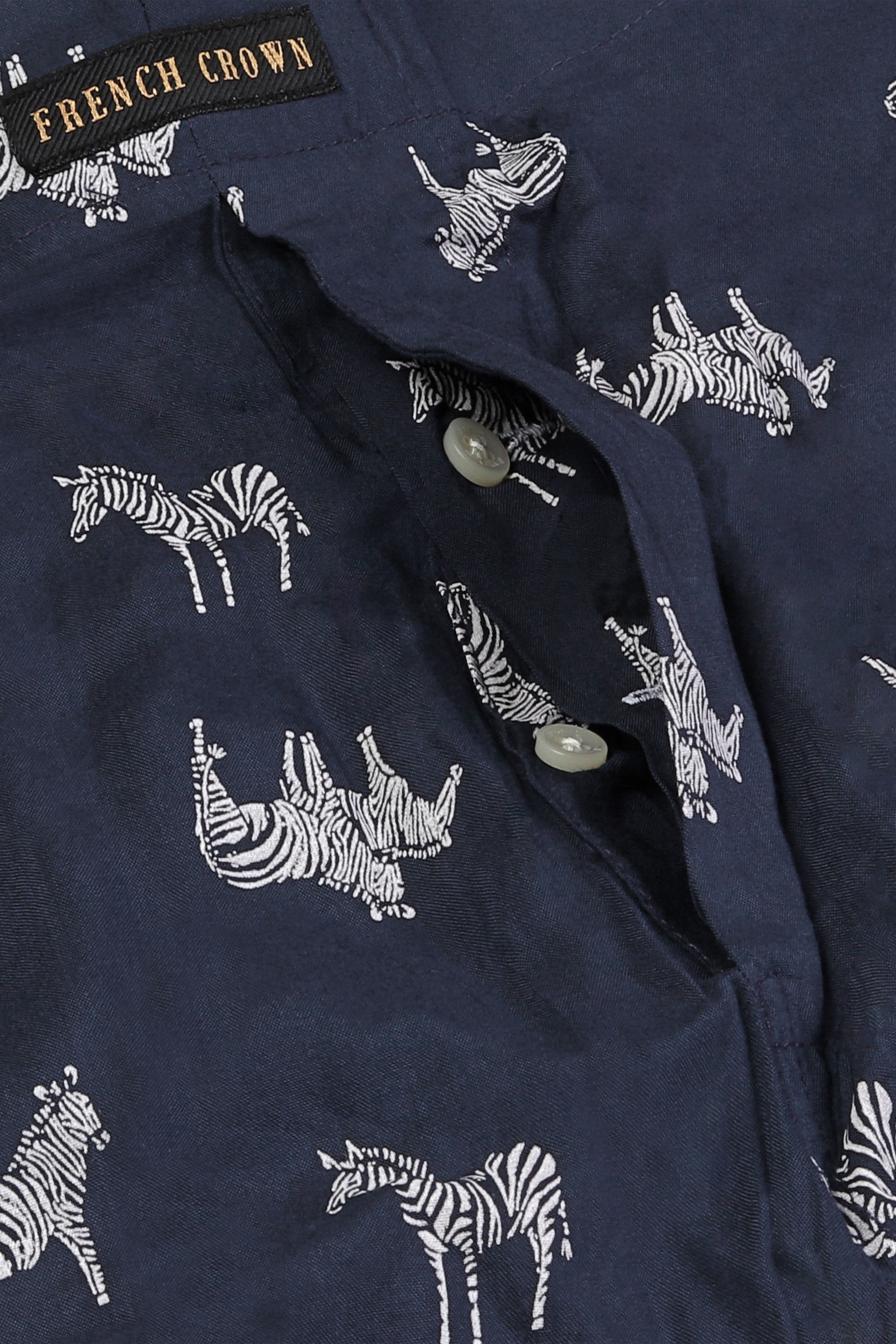 Navy Zebra Printed Premium Cotton Boxer