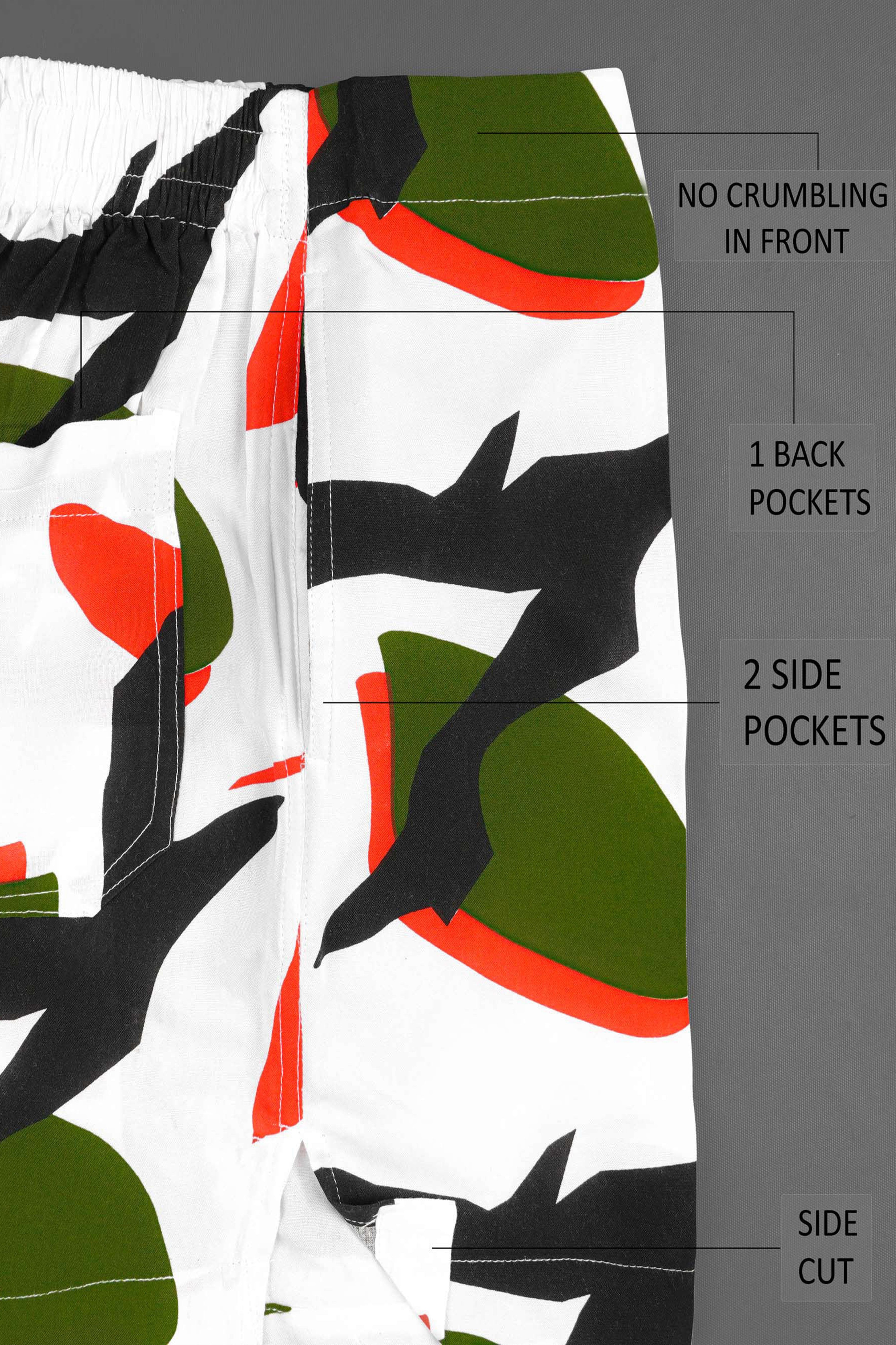 Bright White Ditsy Printed Premium Tencel Boxers