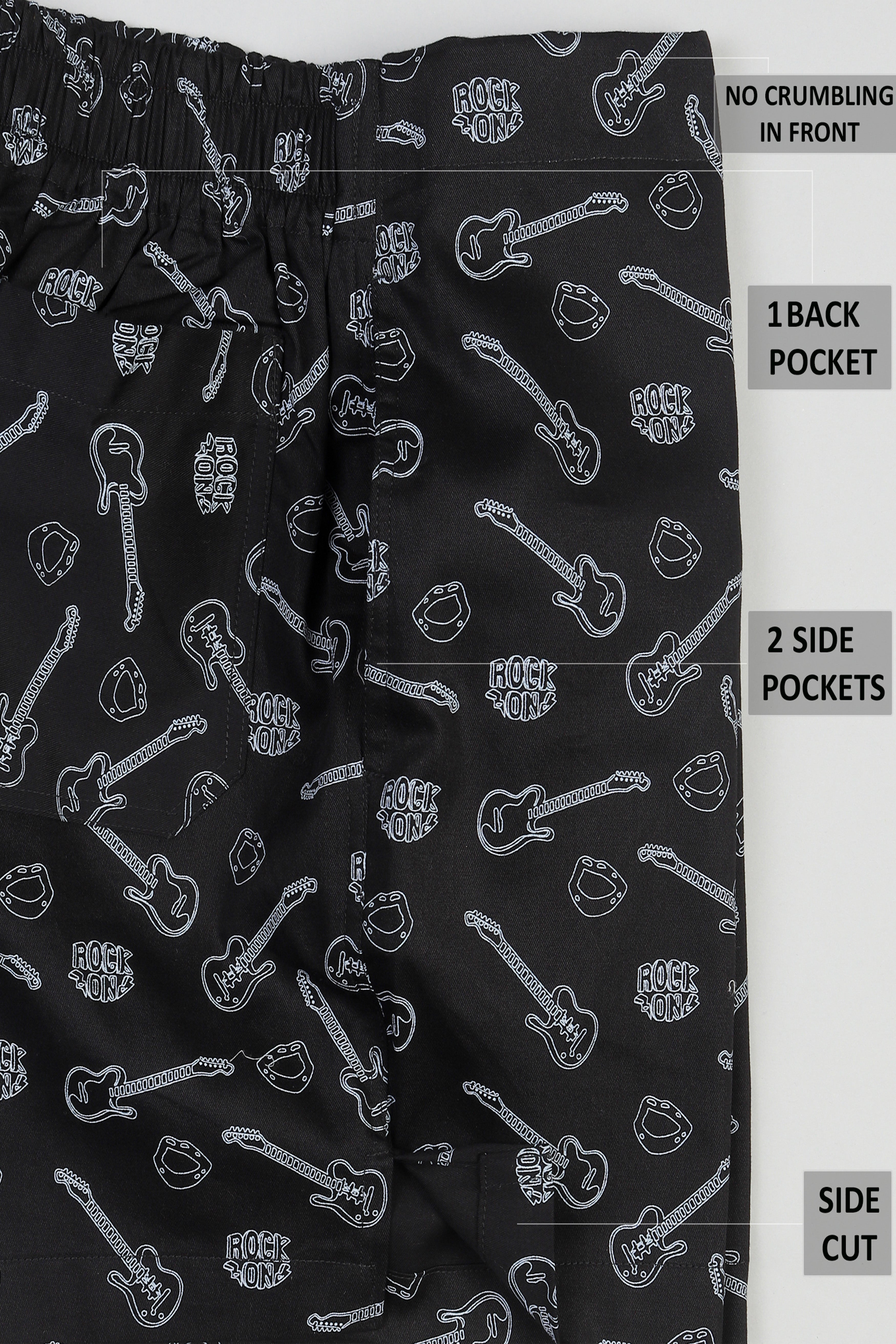 Jade Black Guitar Printed Premium Cotton Boxer