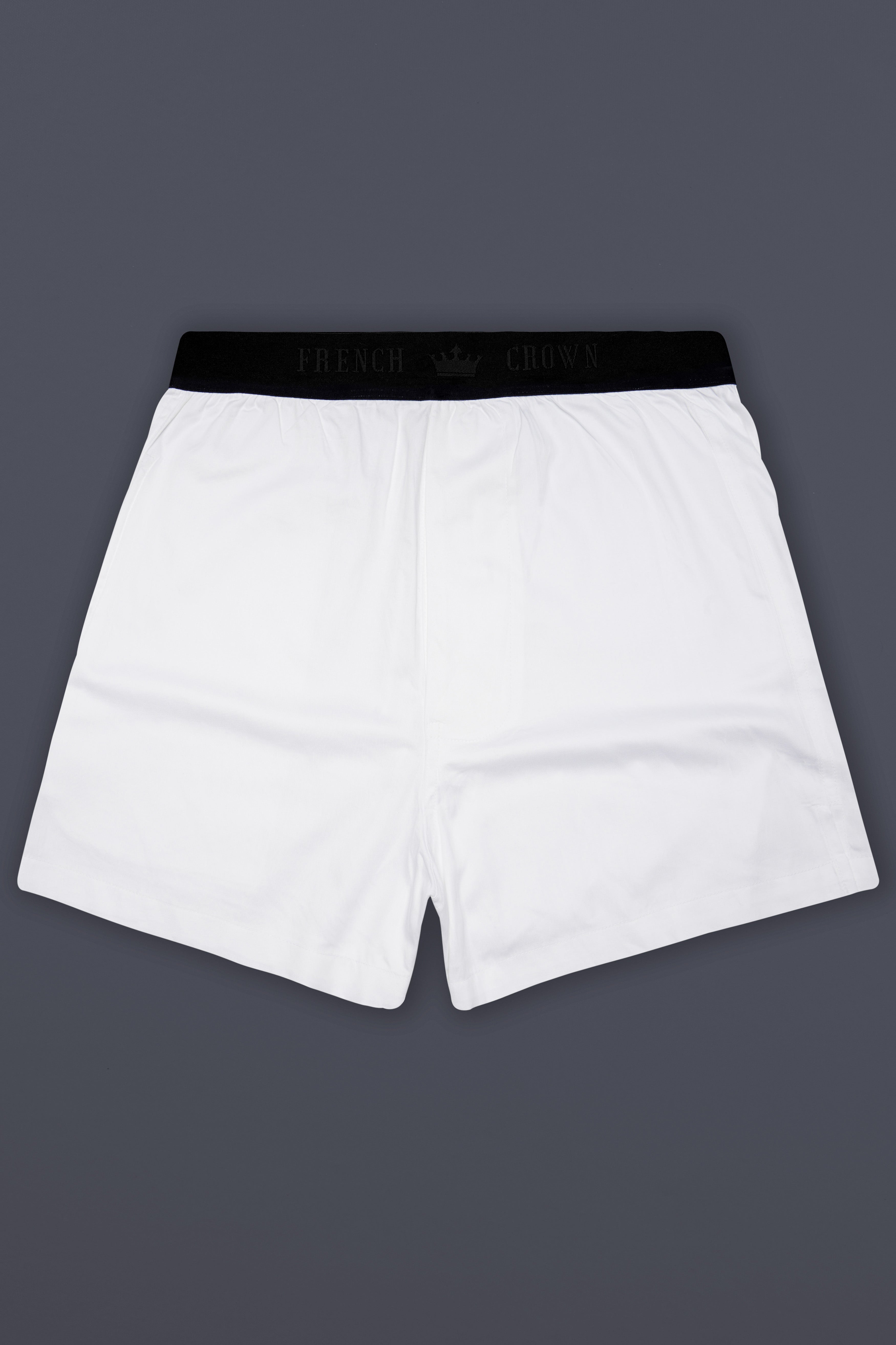 Albionis-Bright White Elastane Stretch Subtle Sheen Super Soft Premium Cotton Boxer
