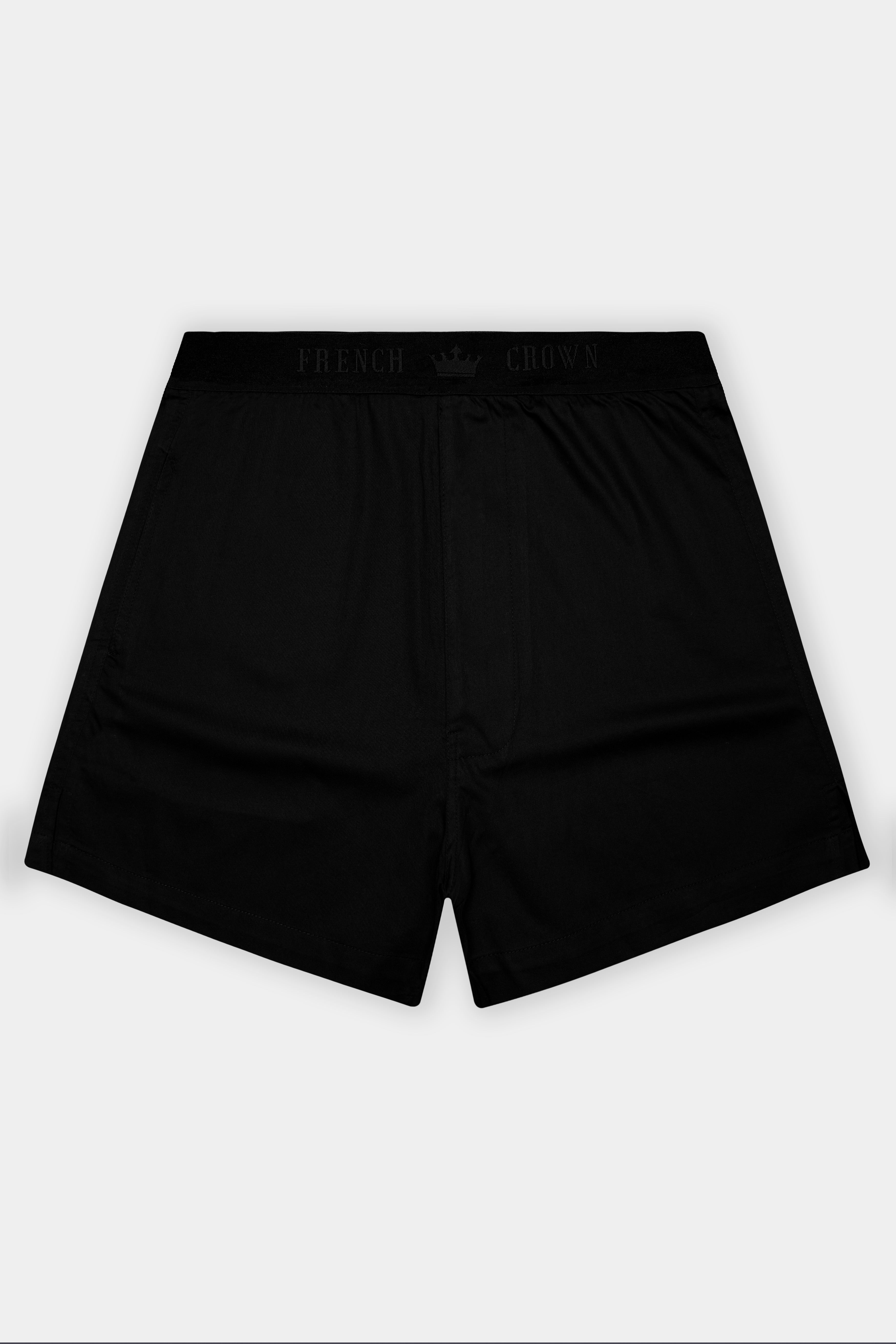 Noirflex-Jade Black Elastane Stretch Subtle Sheen Super Soft Premium Cotton Boxer