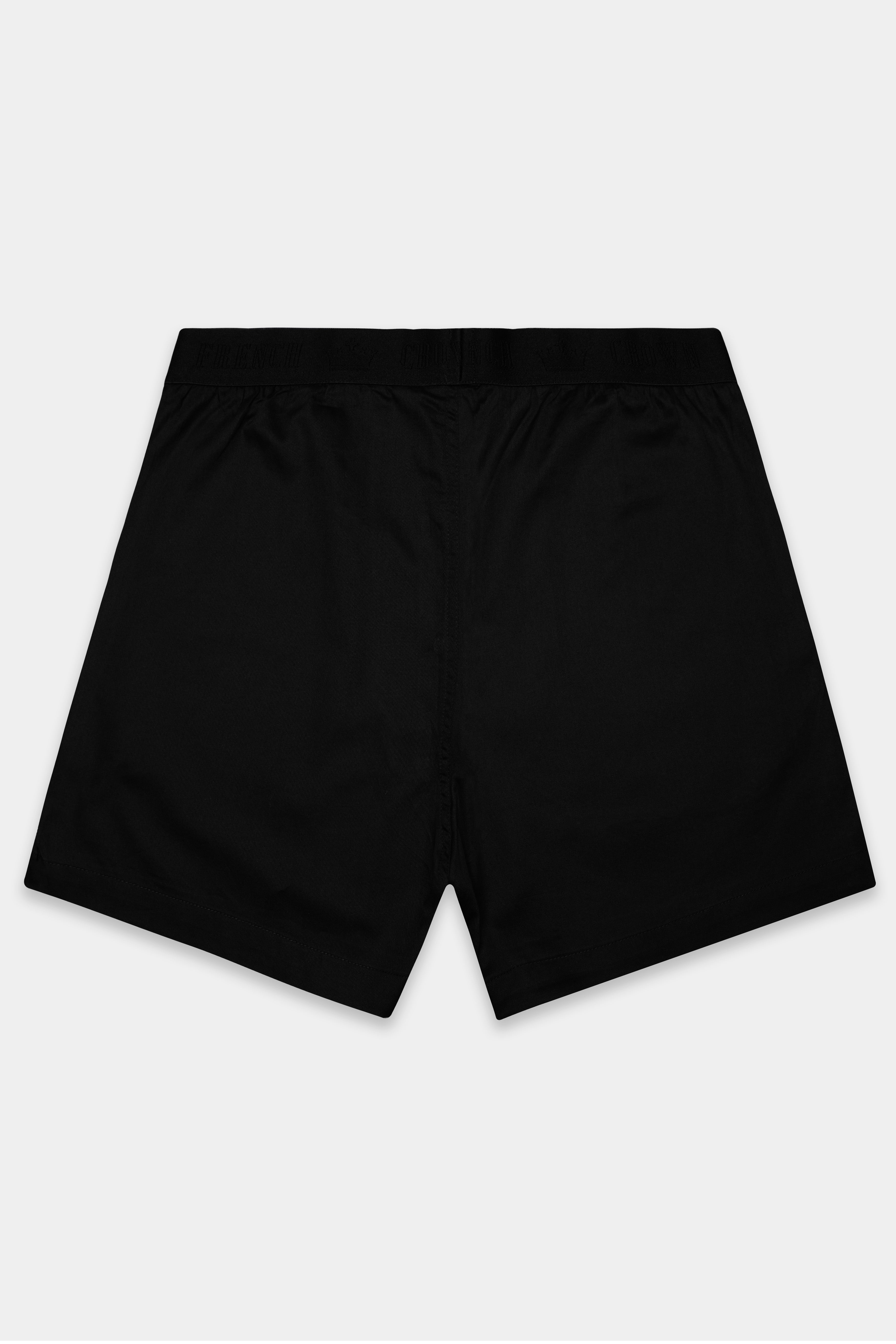Noirflex-Jade Black Elastane Stretch Subtle Sheen Super Soft Premium Cotton Boxer