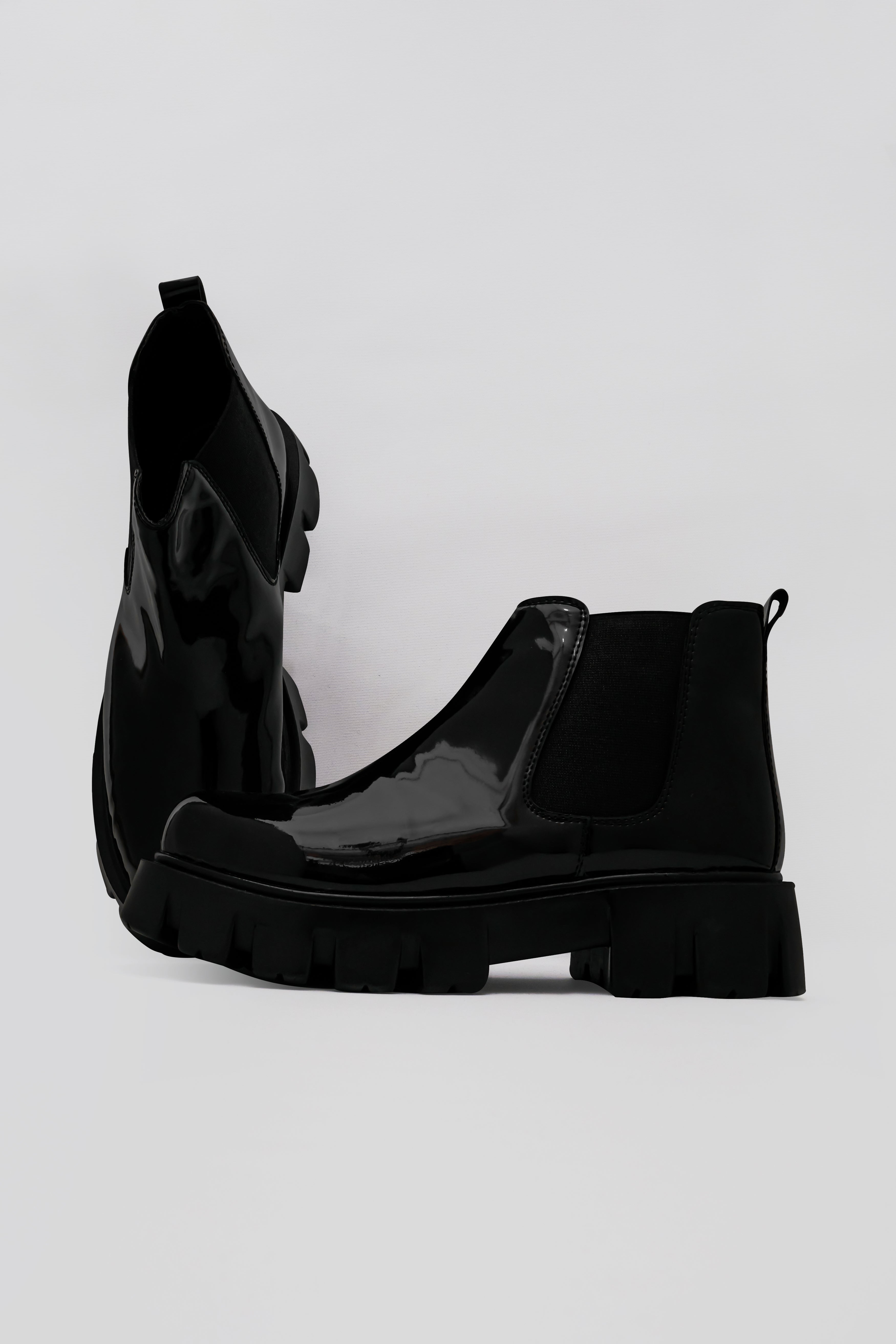 Jade Black Vegan Leather Chelsea Boots  FT113-6, FT113-7, FT113-8, FT113-9, FT113-10, FT113-11