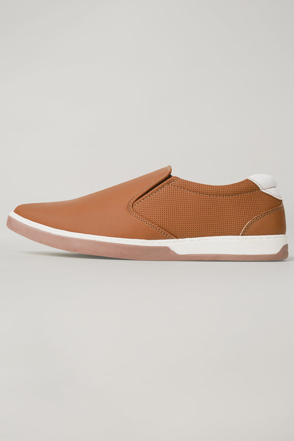 Brown Vegan Leather Smart Casual Shoes