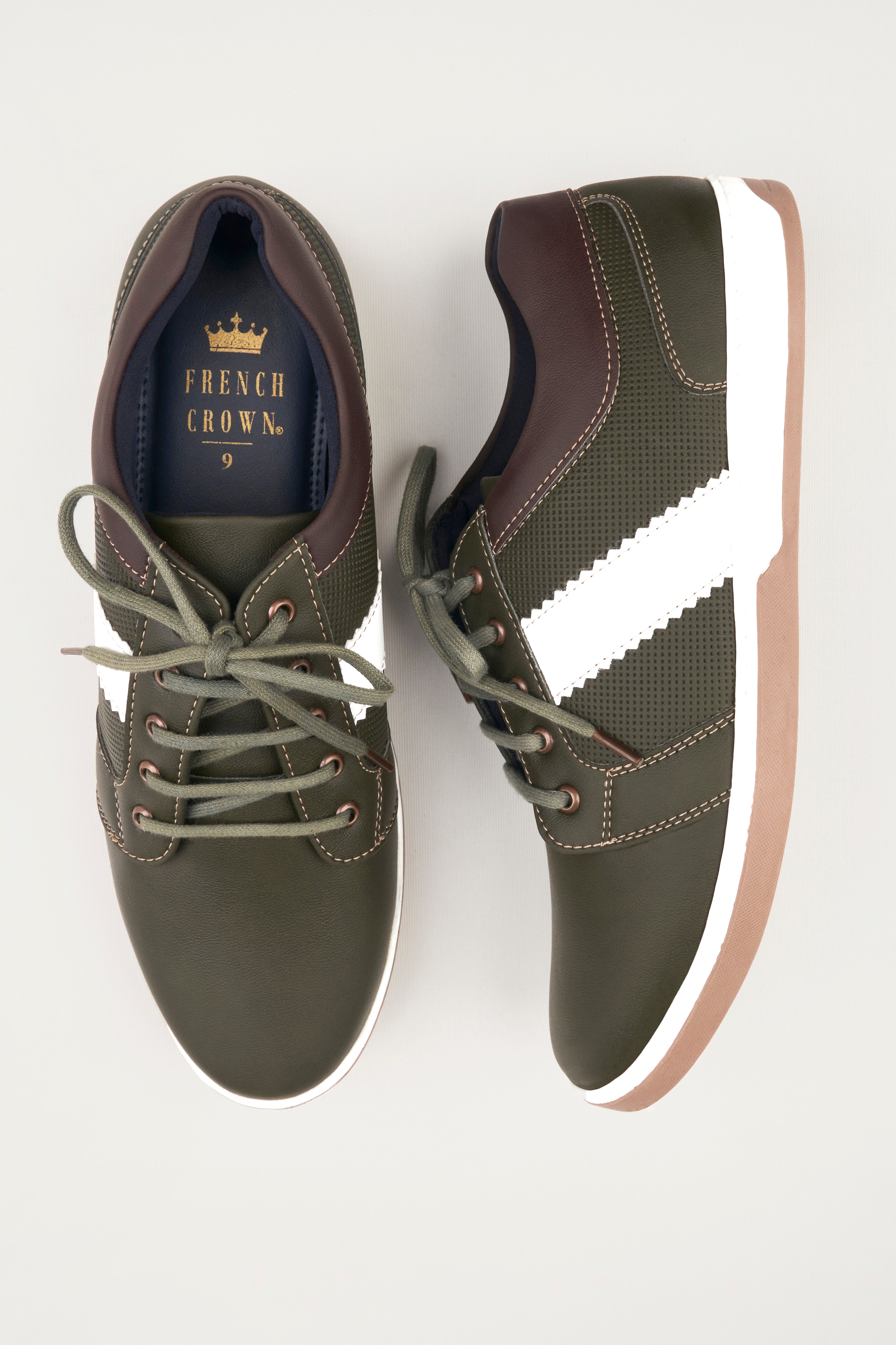 Dark Green Vegan Leather Derby Shoes