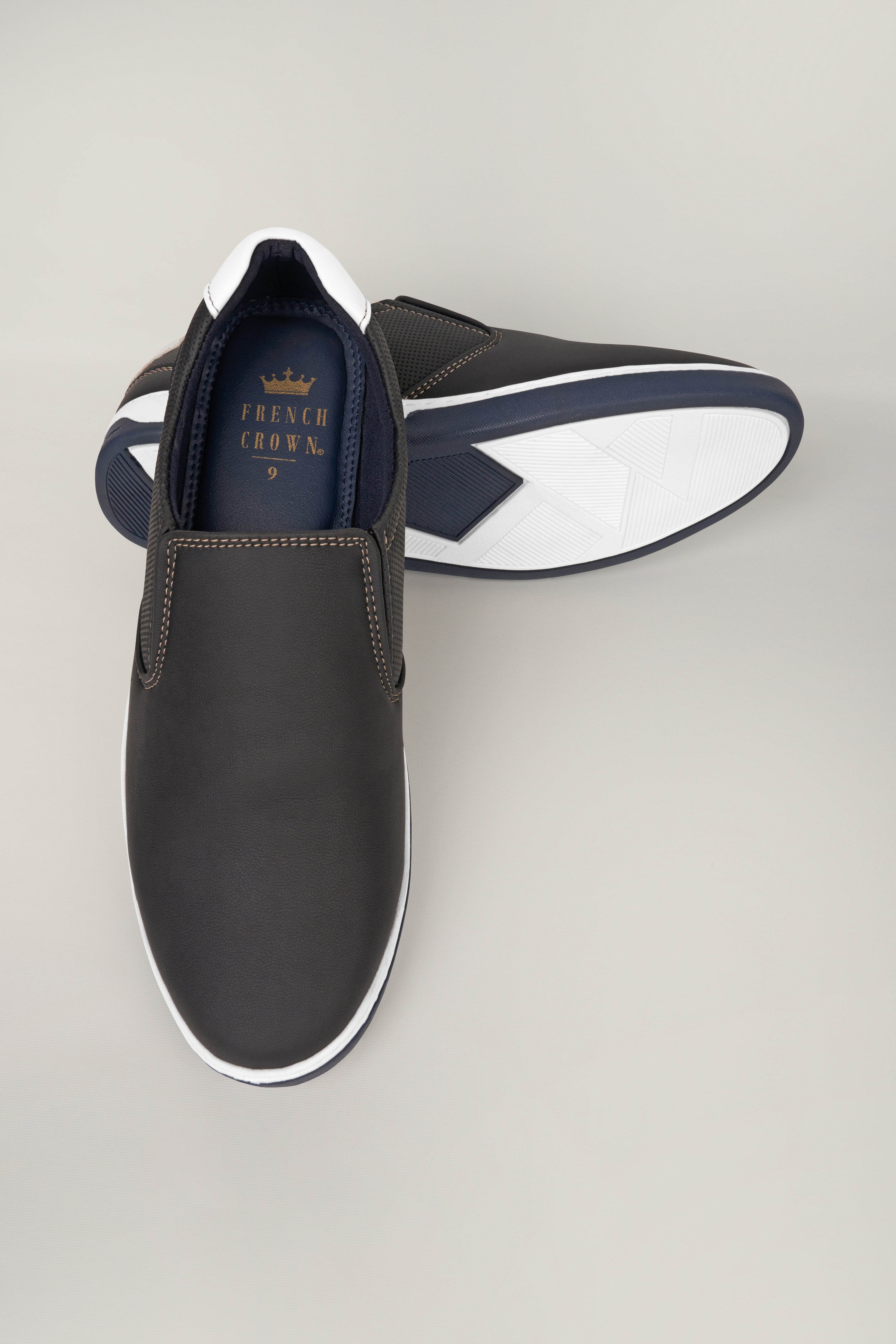 Dark Gray Vegan Leather Smart Casual Shoes FT121-6, FT121-7, FT121-8, FT121-9, FT121-10, FT121-11