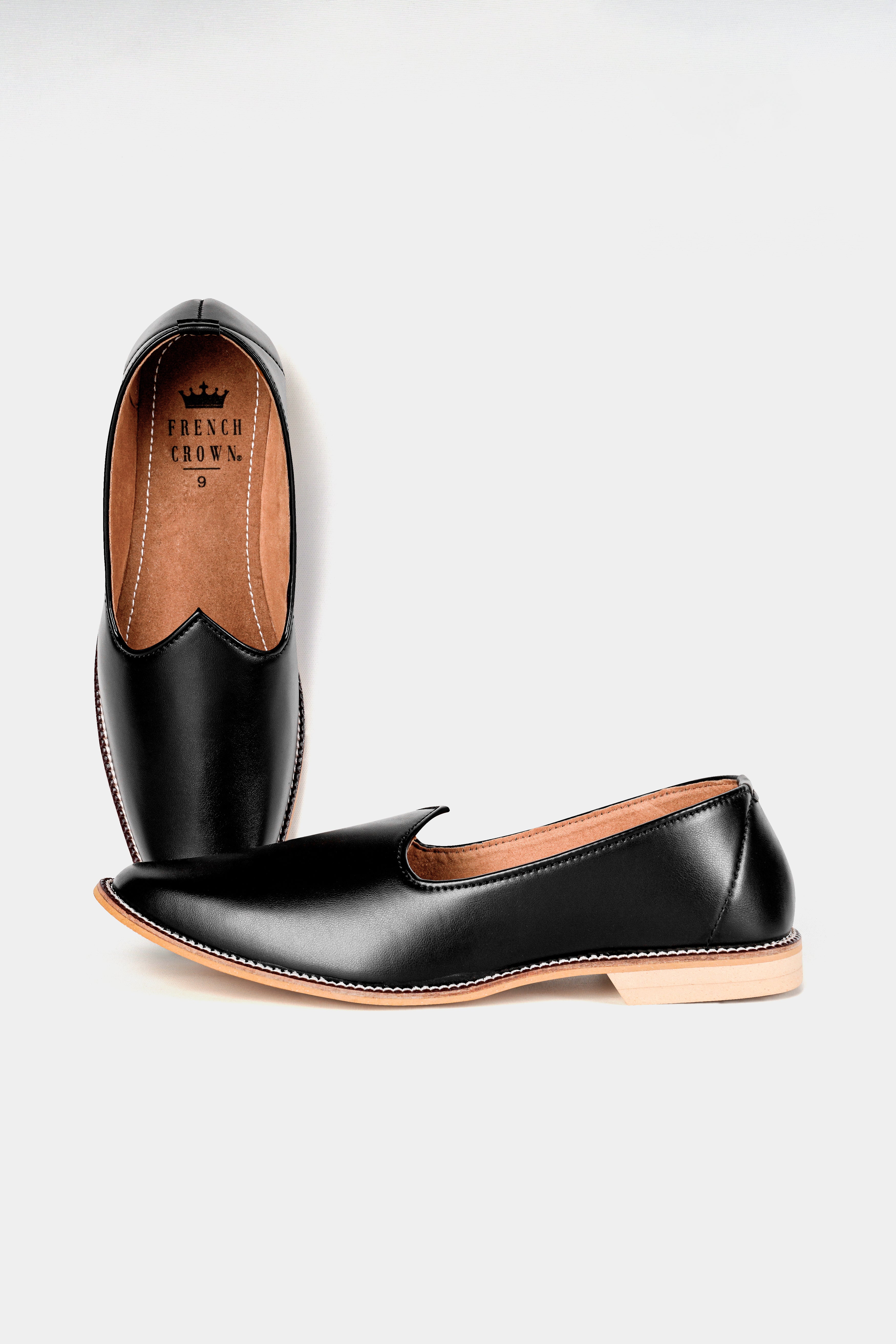 Jade Black Premium Vegan Leather Slip On Shoes for Men