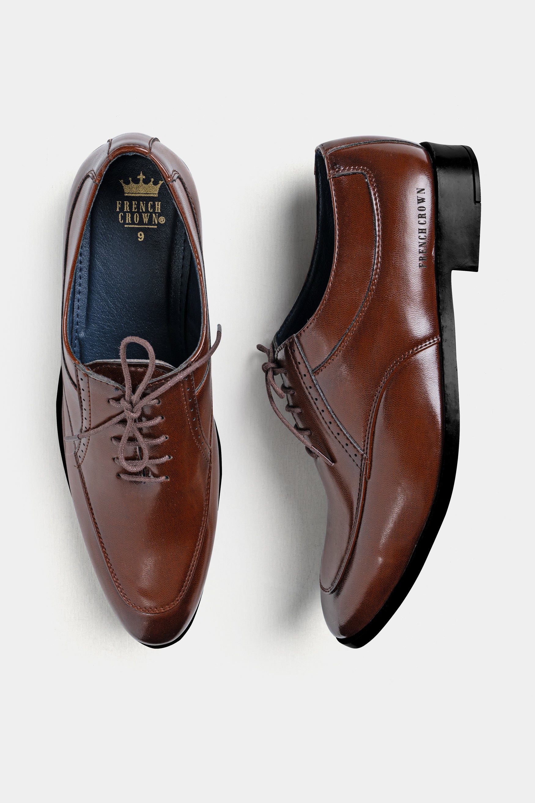 Brown Vegan Leather Oxford Shoes