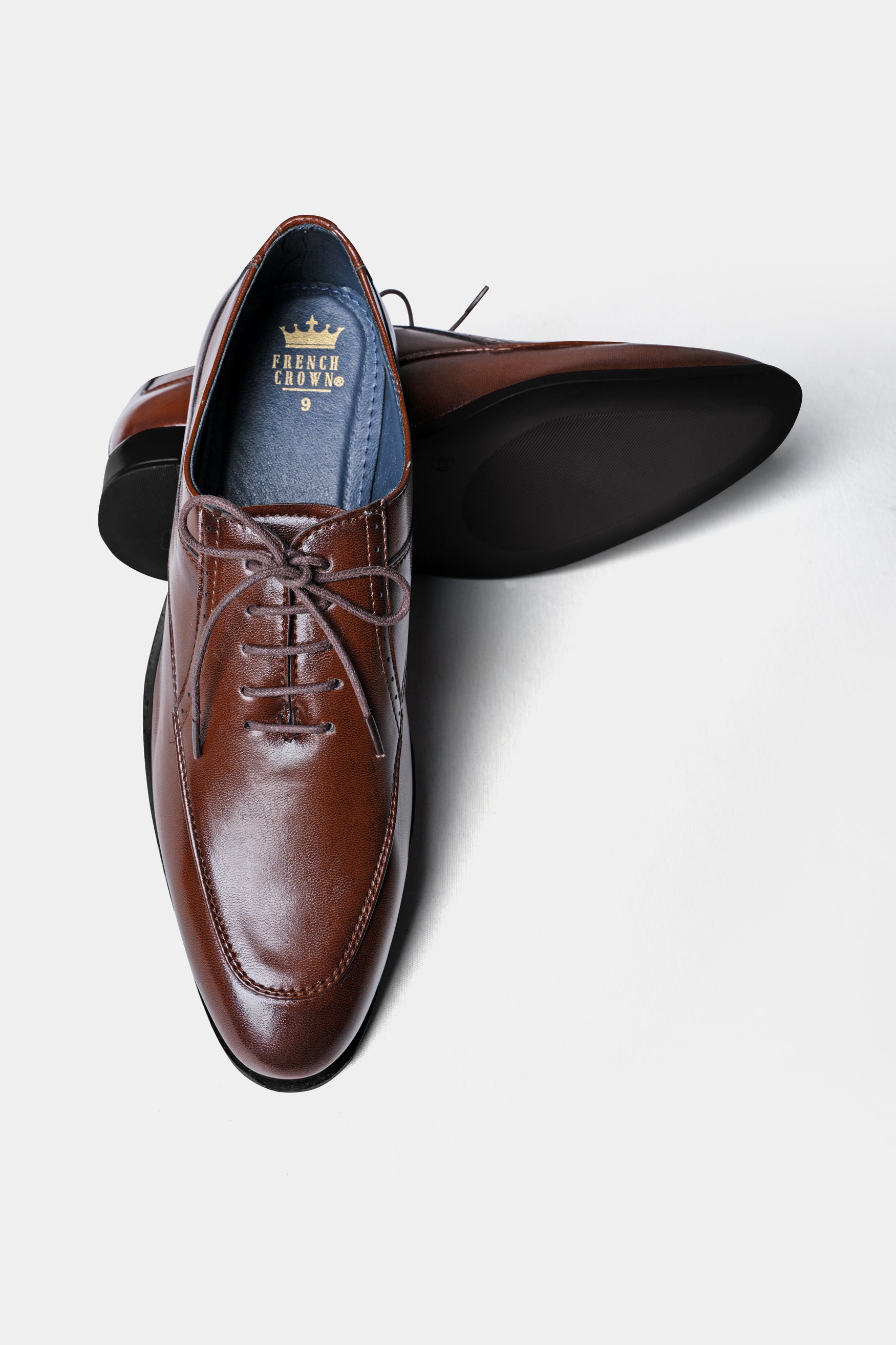 Brown Vegan Leather Oxford Shoes