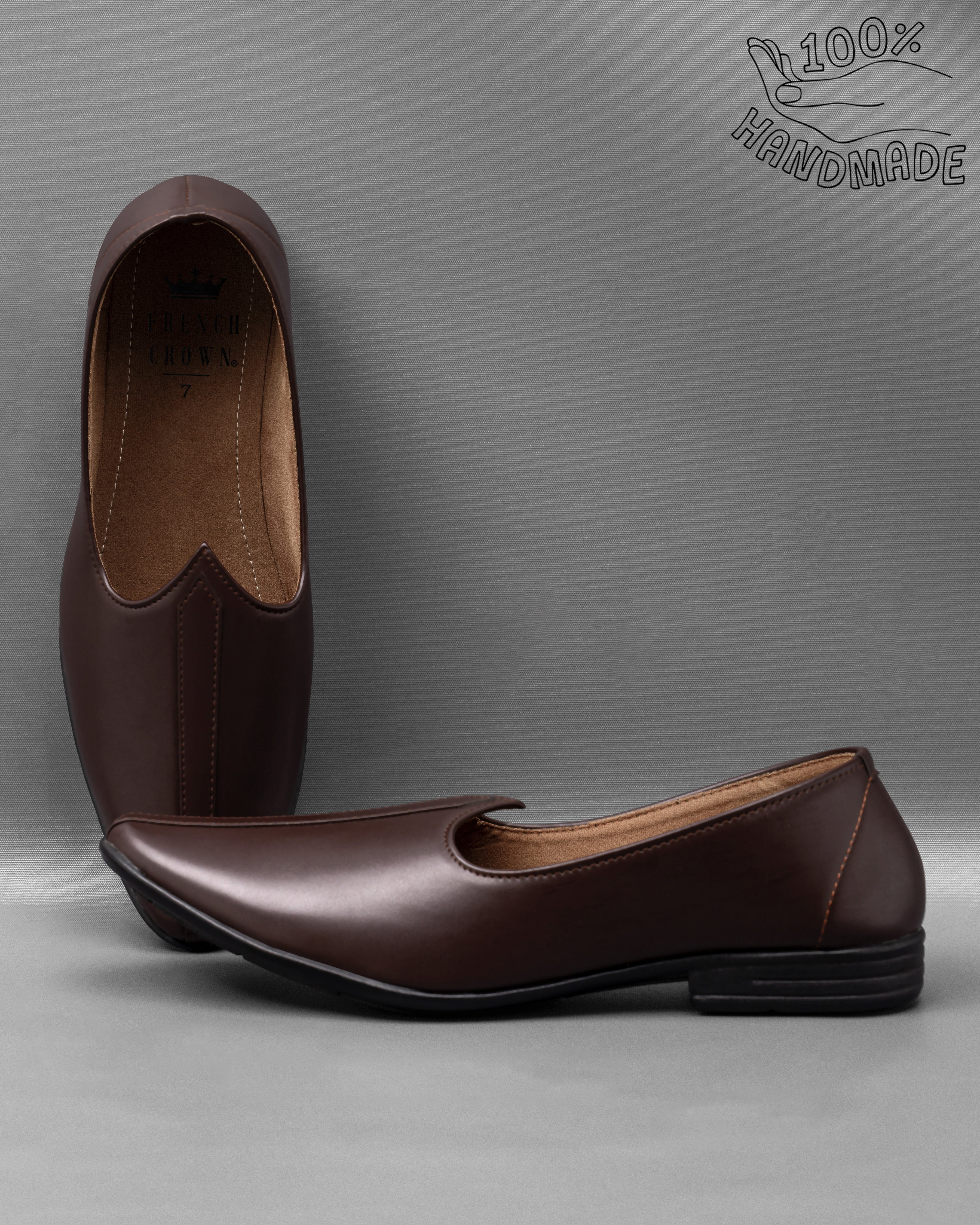 Casual Ethnic Tan Juttis Shoes For Men - Treemoda - 3064594