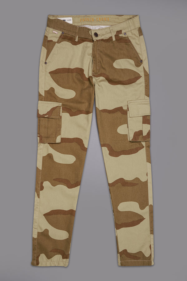 Sandrift Brown and Otter Dark Brown Camouflage Cargo Denim