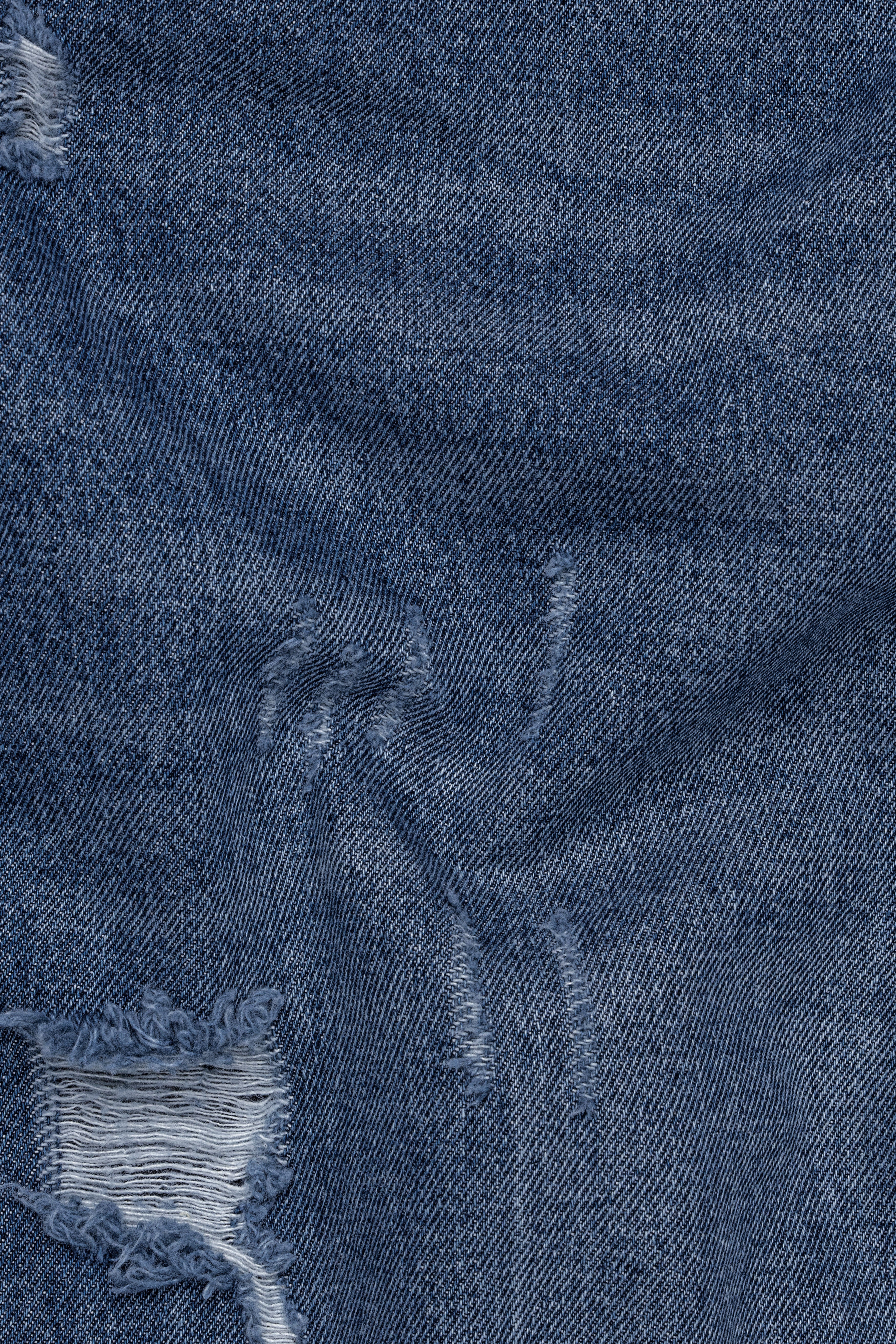 Lynch Blue Mildly Distressed Stone Wash Denim