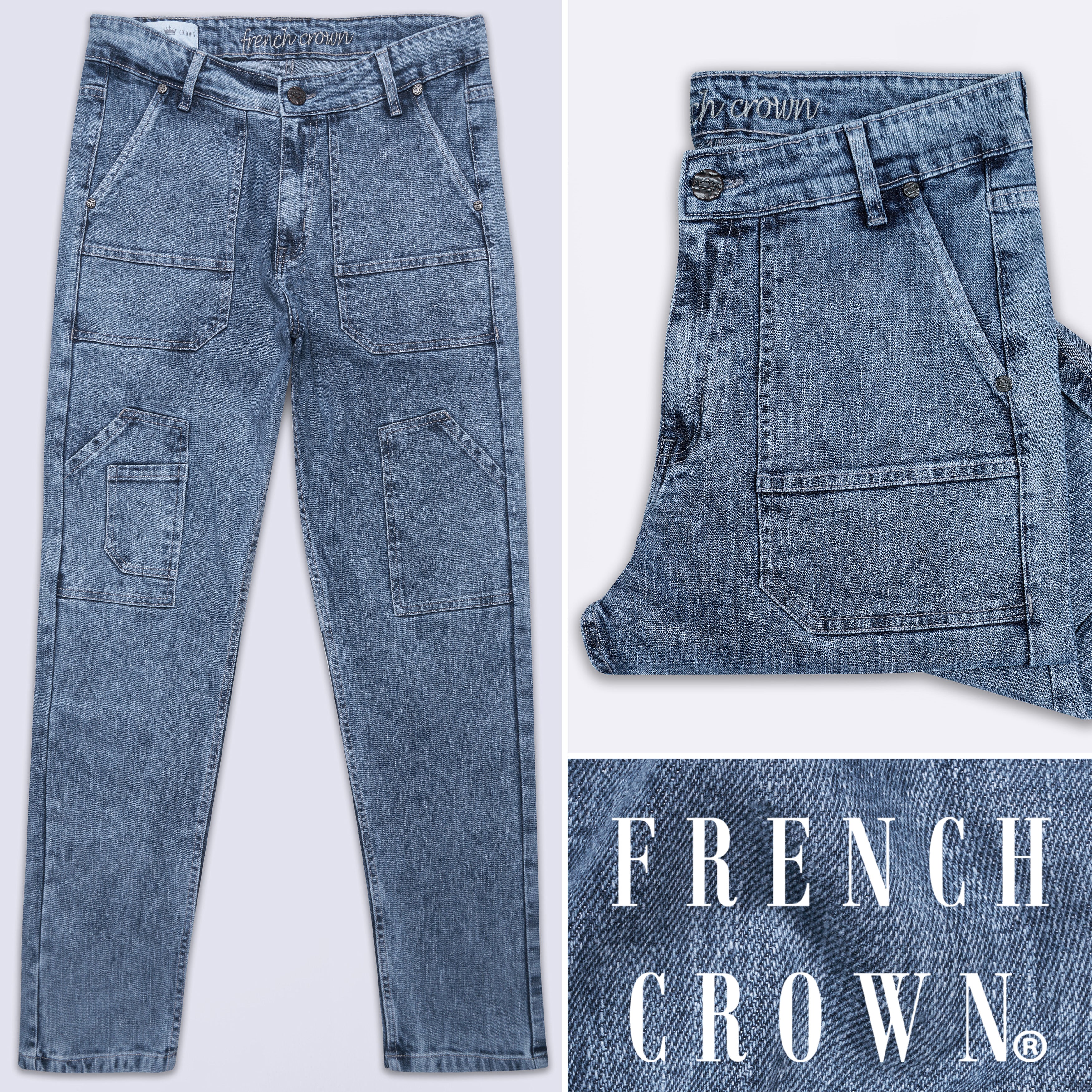 Gothic Blue Slim Fit Mid-Rise Clean Look Denim Jeans