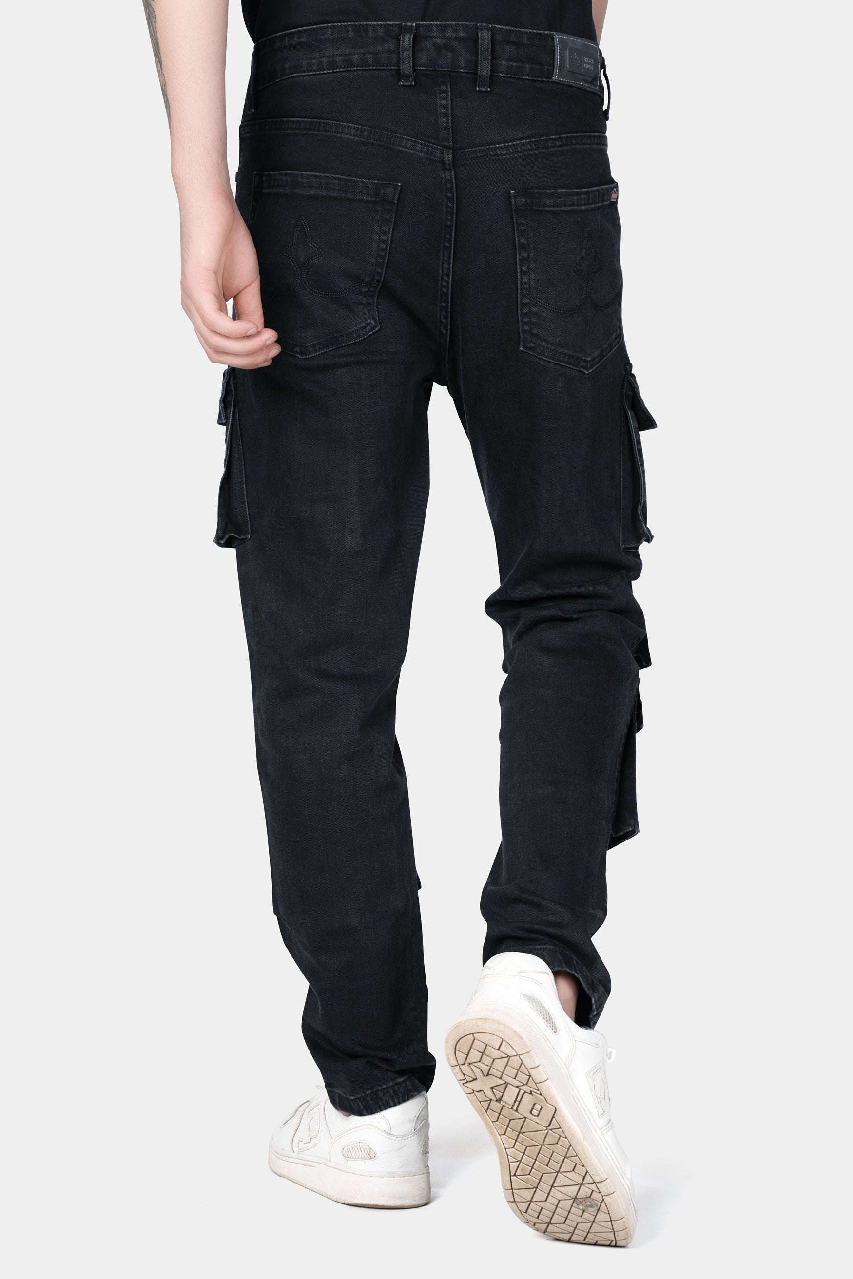 Jade Black Rinse Wash Cargo Denim