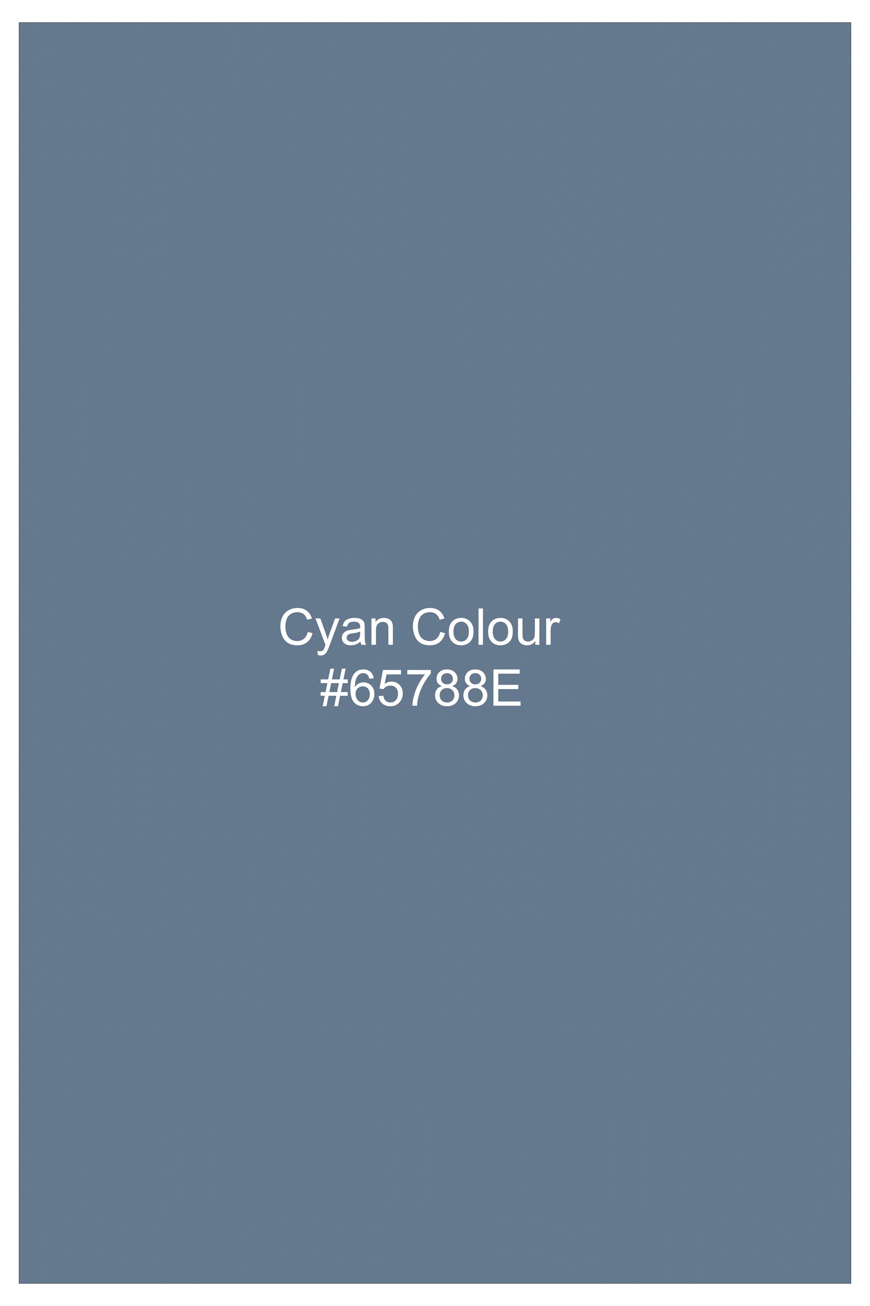 Cyan Blue with Camouflage Cargo Pocket Designer Stretchable Denim