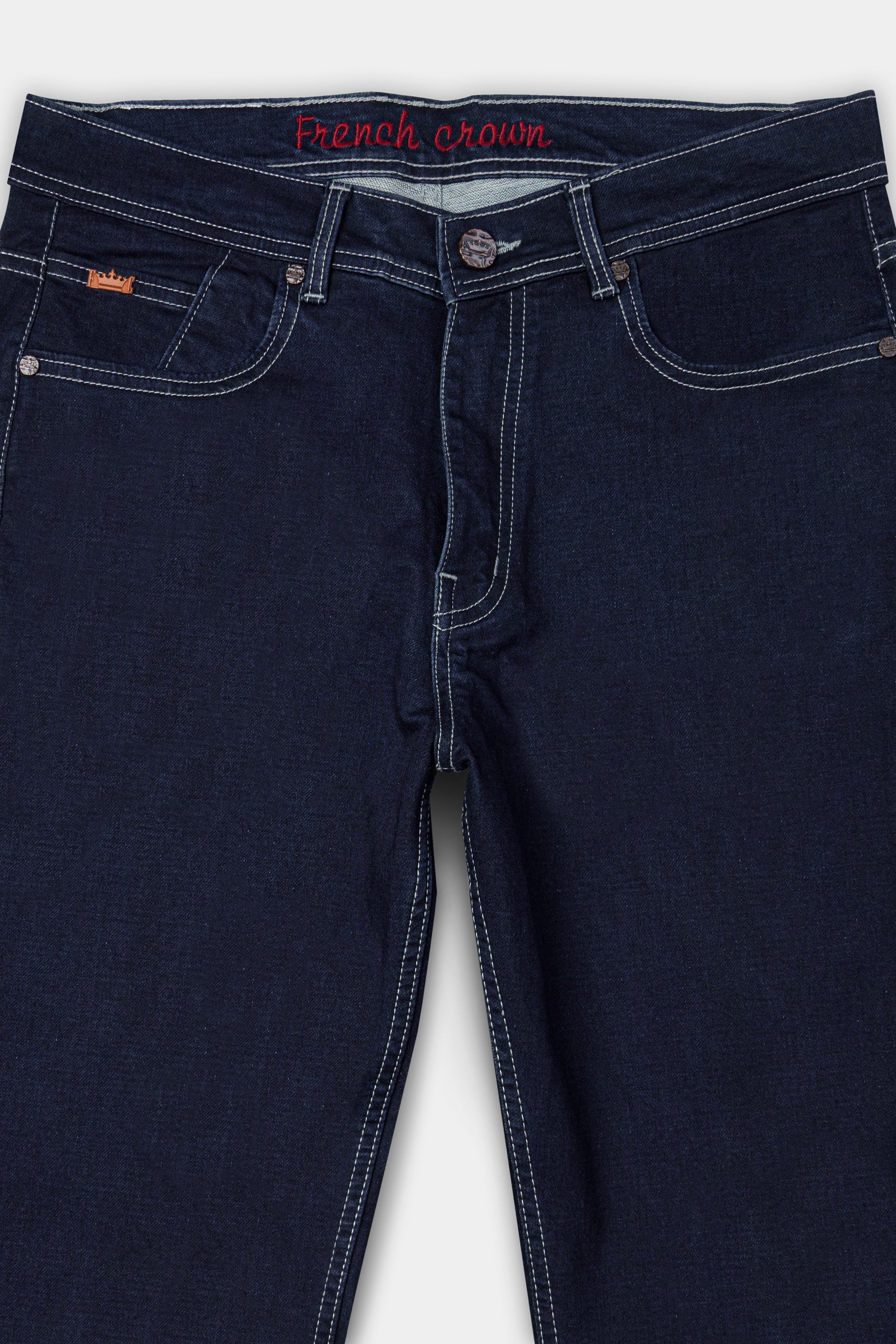 Haiti Dark Blue Rinse Slim Fit Mid-Rise Clean Look Denim Jeans Haiti Dark Blue Rinse Slim Fit Mid-Rise Clean Look Denim Jeans