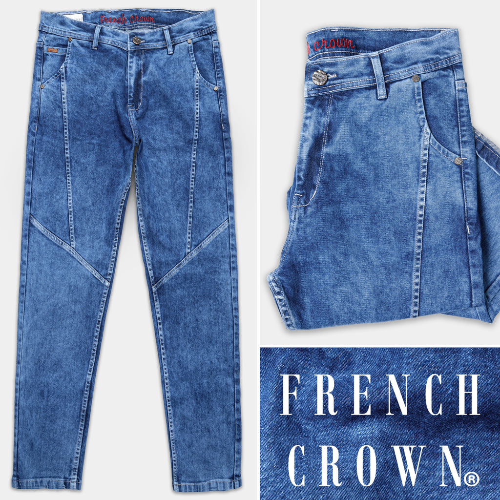 Chathams Blue Slim Fit Mid-Rise Clean Look Denim Jeans