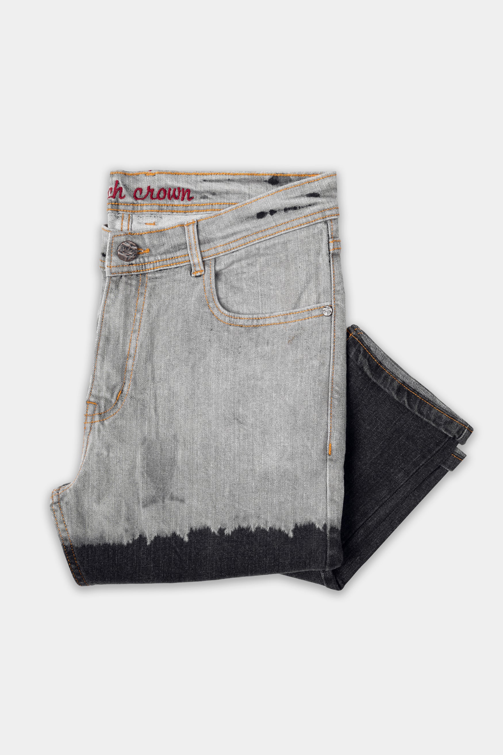 Martini Gray and Shark Black Heavily Washed Stretchable Denim