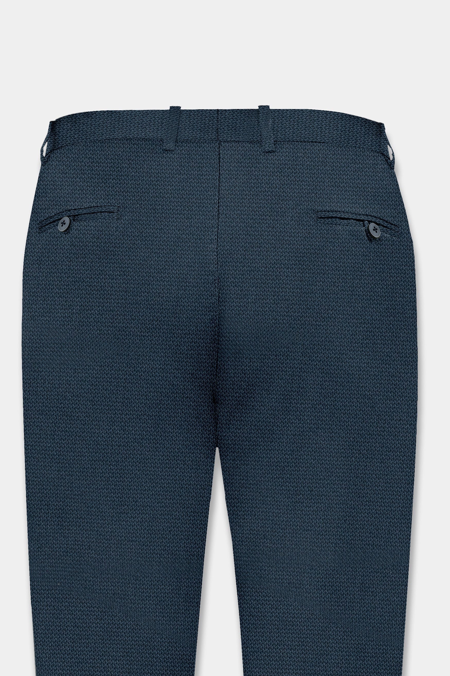 Firefly Blue textured Premium Cotton Chinos Pant