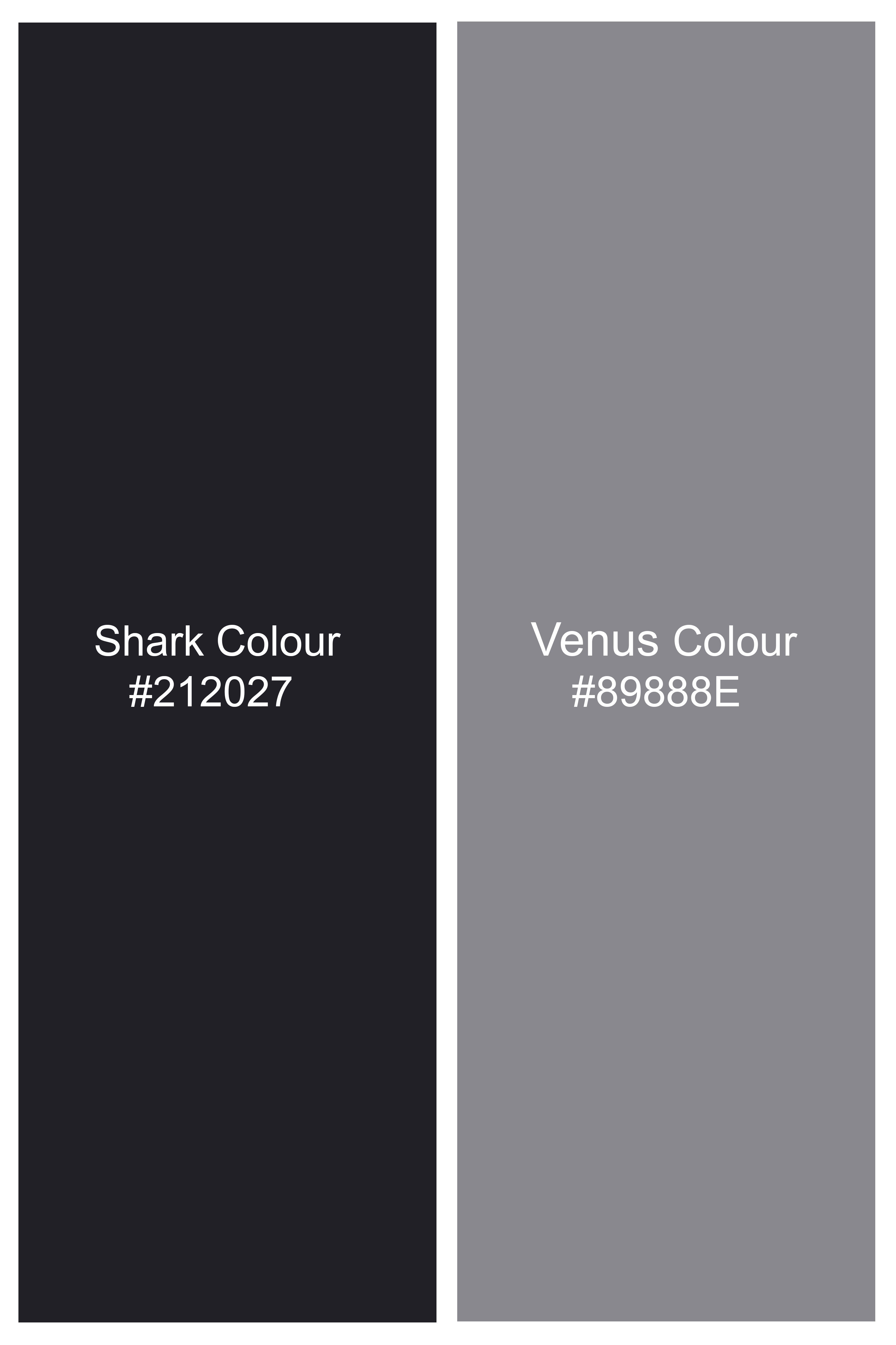 Shark Black with Venus Gray Heavily Washed Stretchable Denim