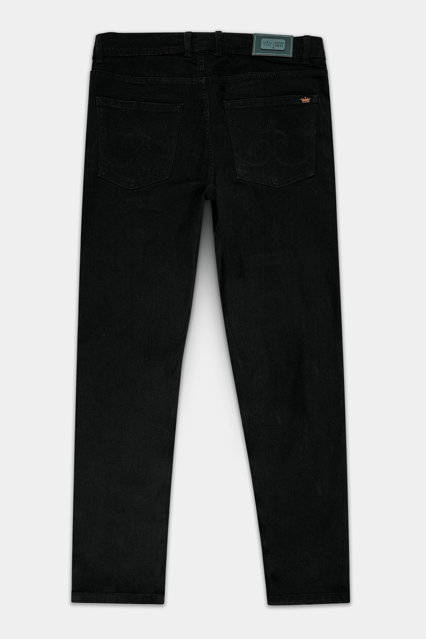 Jade Black Mildly Distressed Stretchable Denim