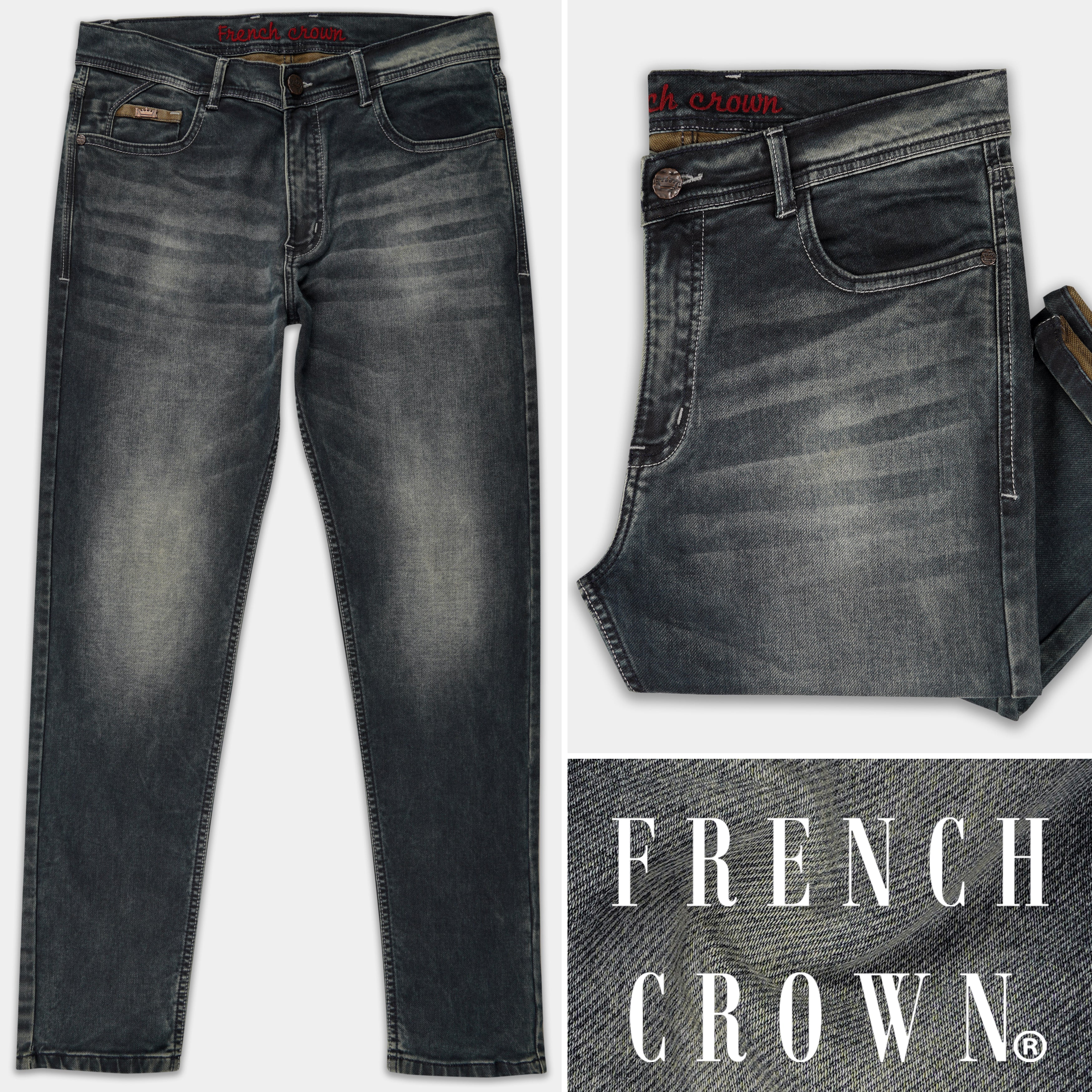 Ninja Gray Mildly Slim Fit Mid-Rise Clean Look Denim Jeans