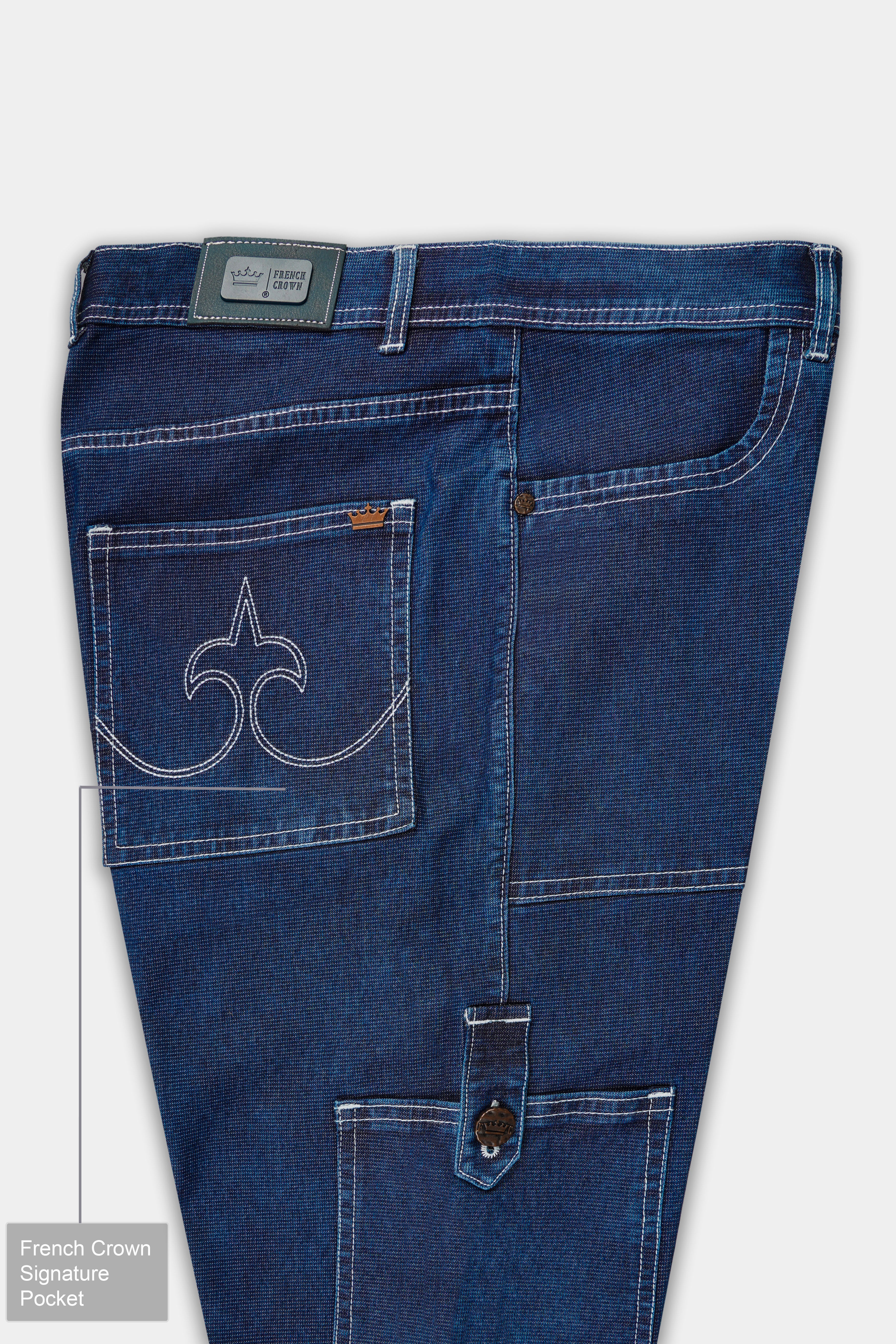 Tangaroa Blue Rinse Slim Fit Mid-Rise Clean Look Denim Jeans