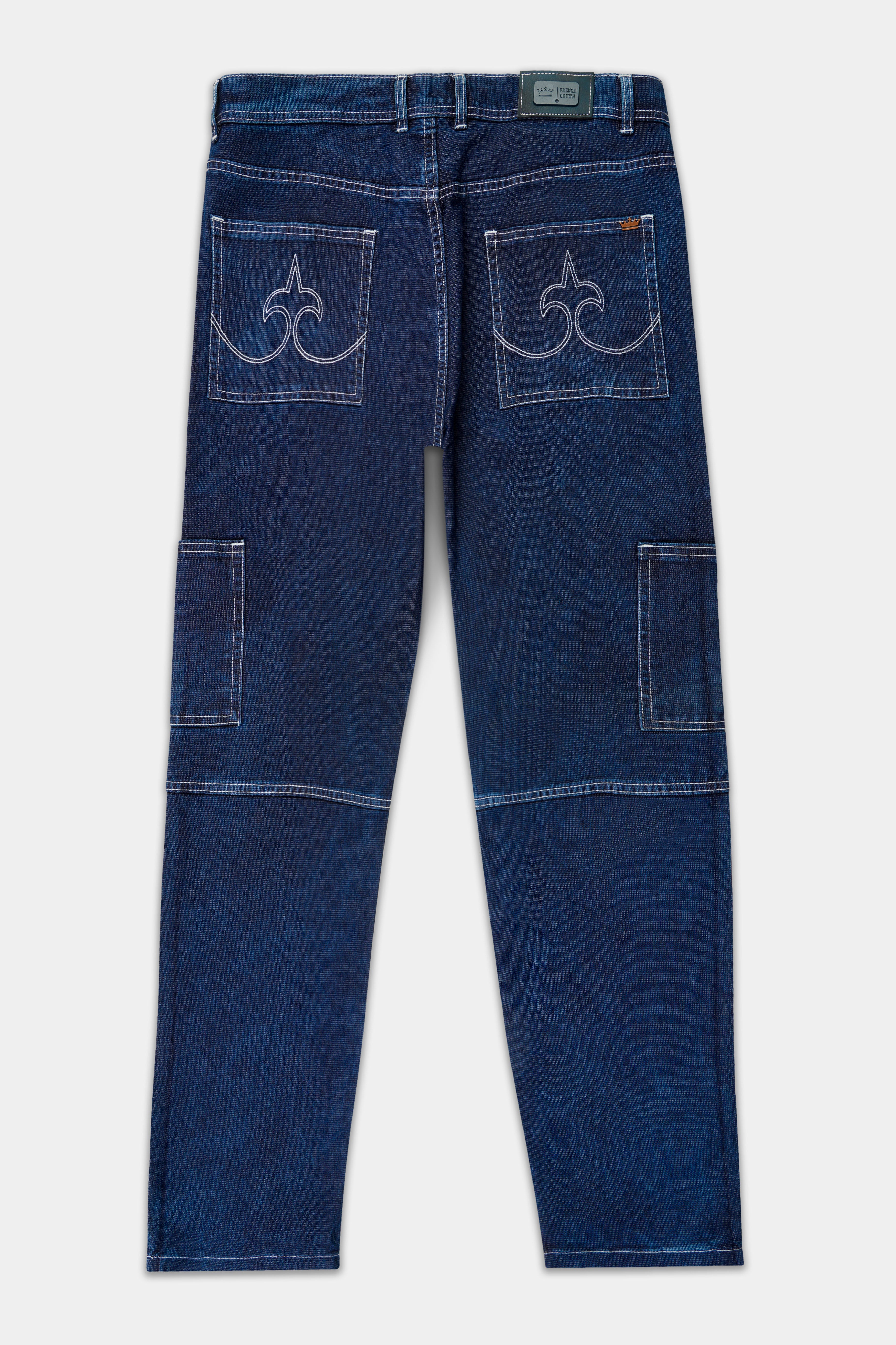 Tangaroa Blue Rinse Slim Fit Mid-Rise Clean Look Denim Jeans