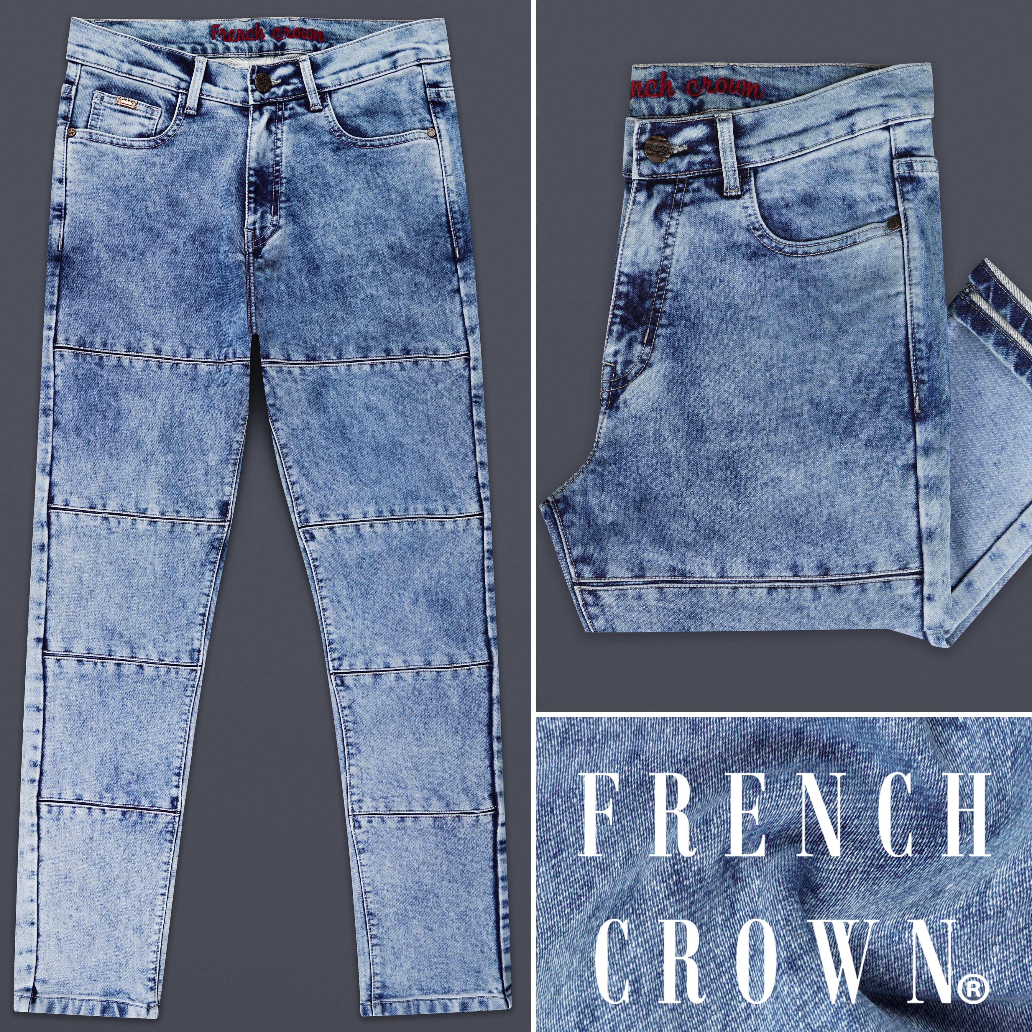 Vulcan Sky Blue Slim Fit Mid-Rise Clean Look Denim Jeans Vulcan Sky Blue Slim Fit Mid-Rise Clean Look Denim Jeans